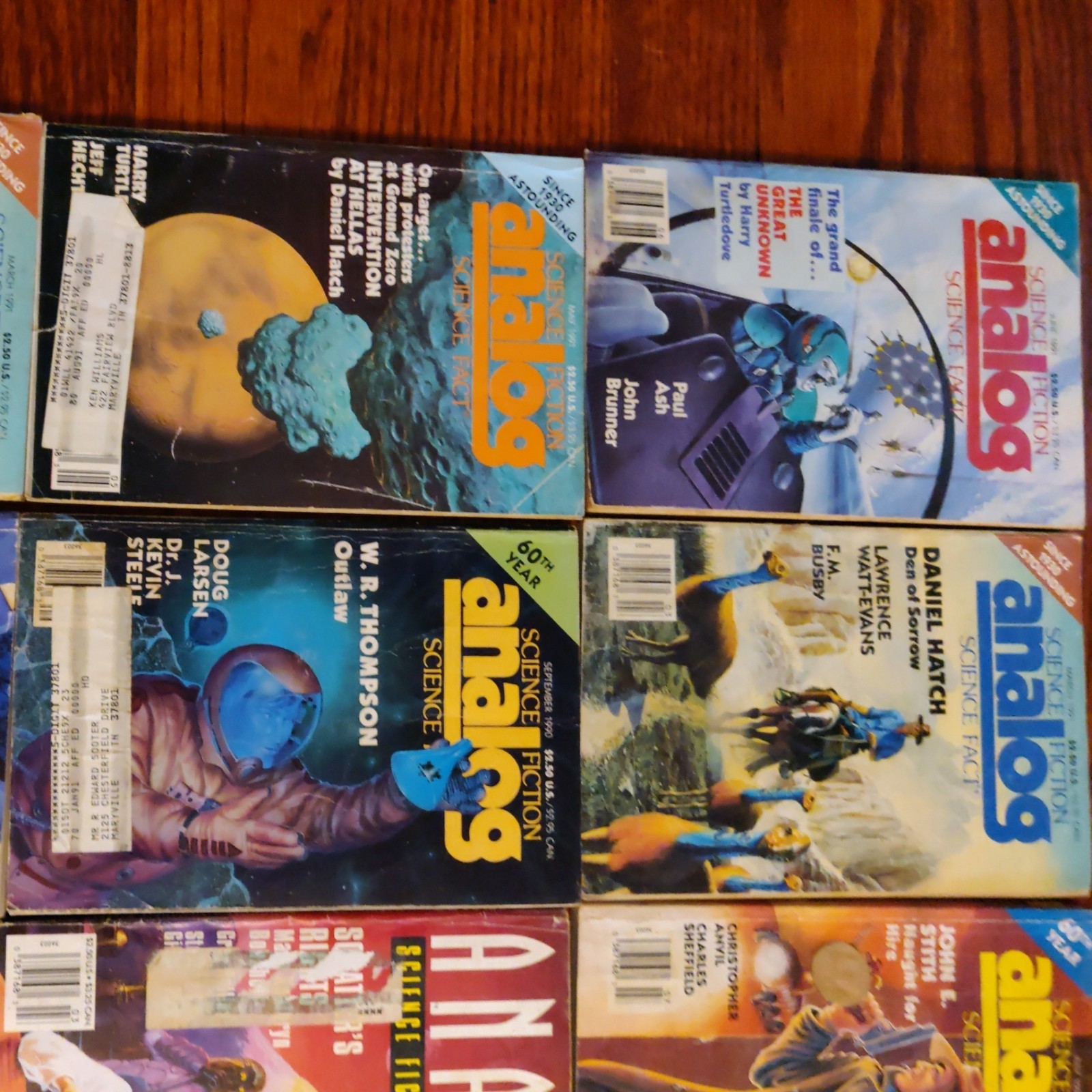 Lot of 15 Analog Science Fiction and Fact Magazines From The 90s. Vintage