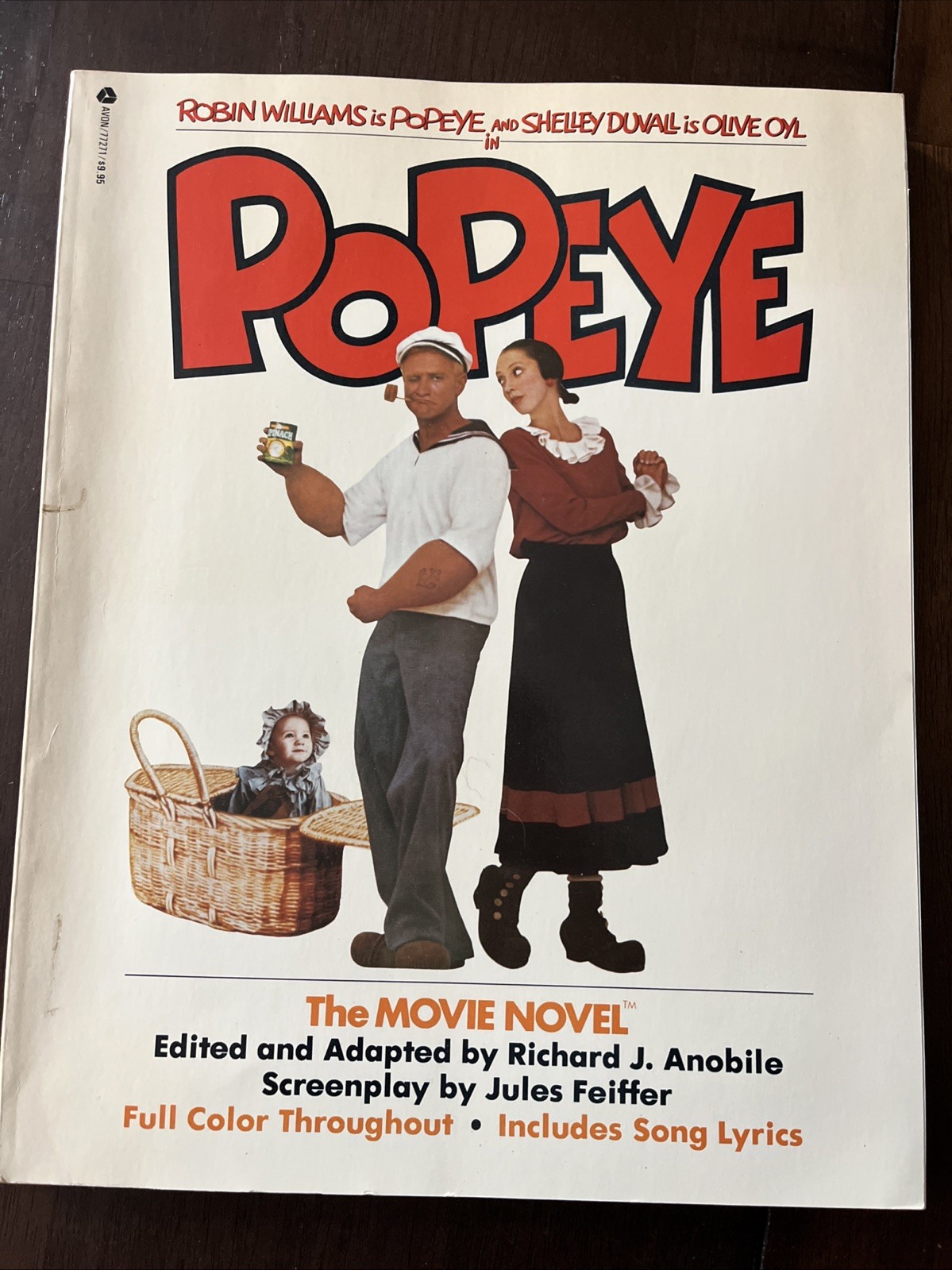 Popeye the movie novel Book Robin Williams Shelley Duvall 1st Printing VTG 1980