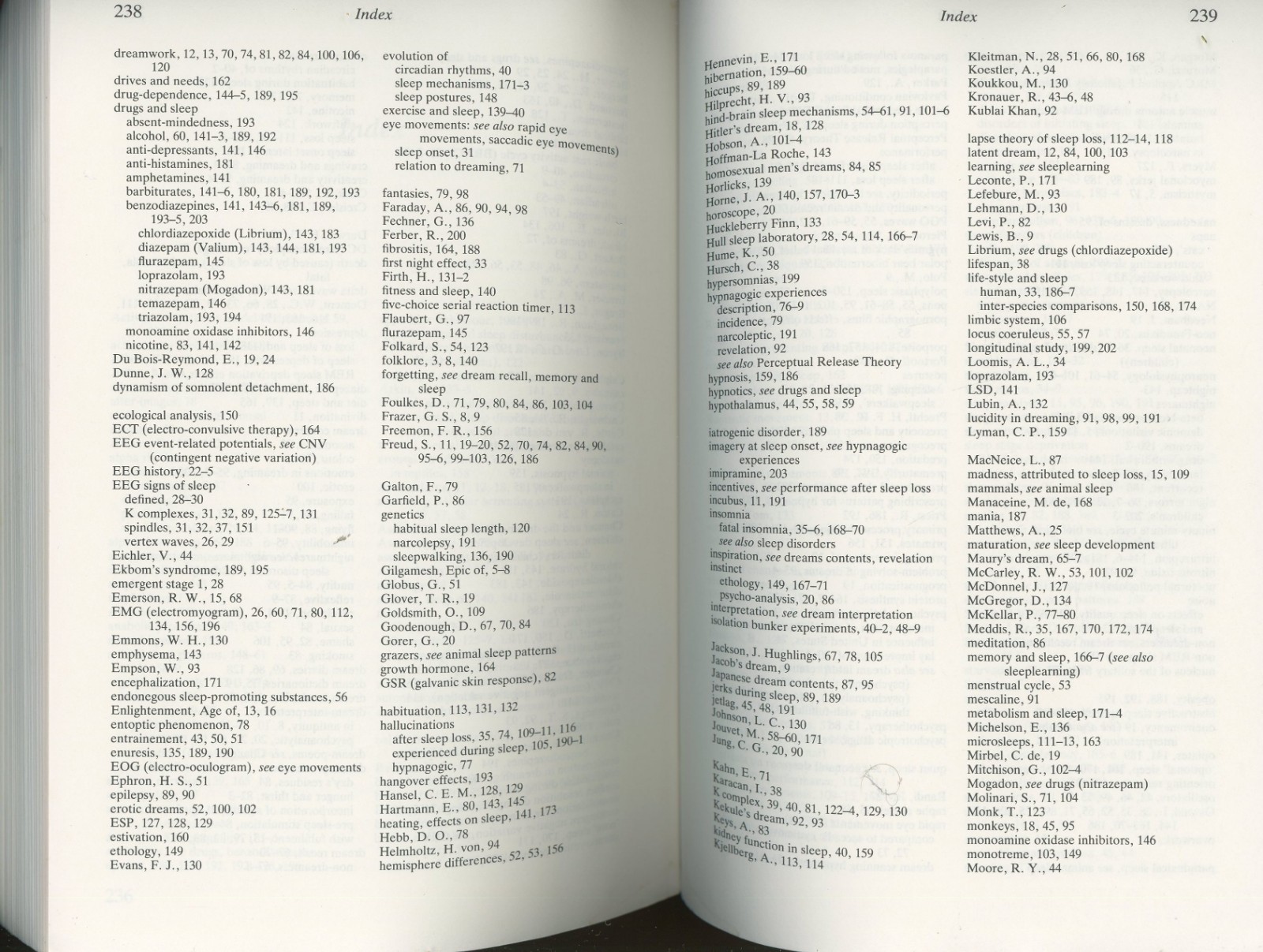 Sleep and Dreaming 2ed Ed Revised Jacob Empson 242 Pages 9 1/8″ Index LR4-B