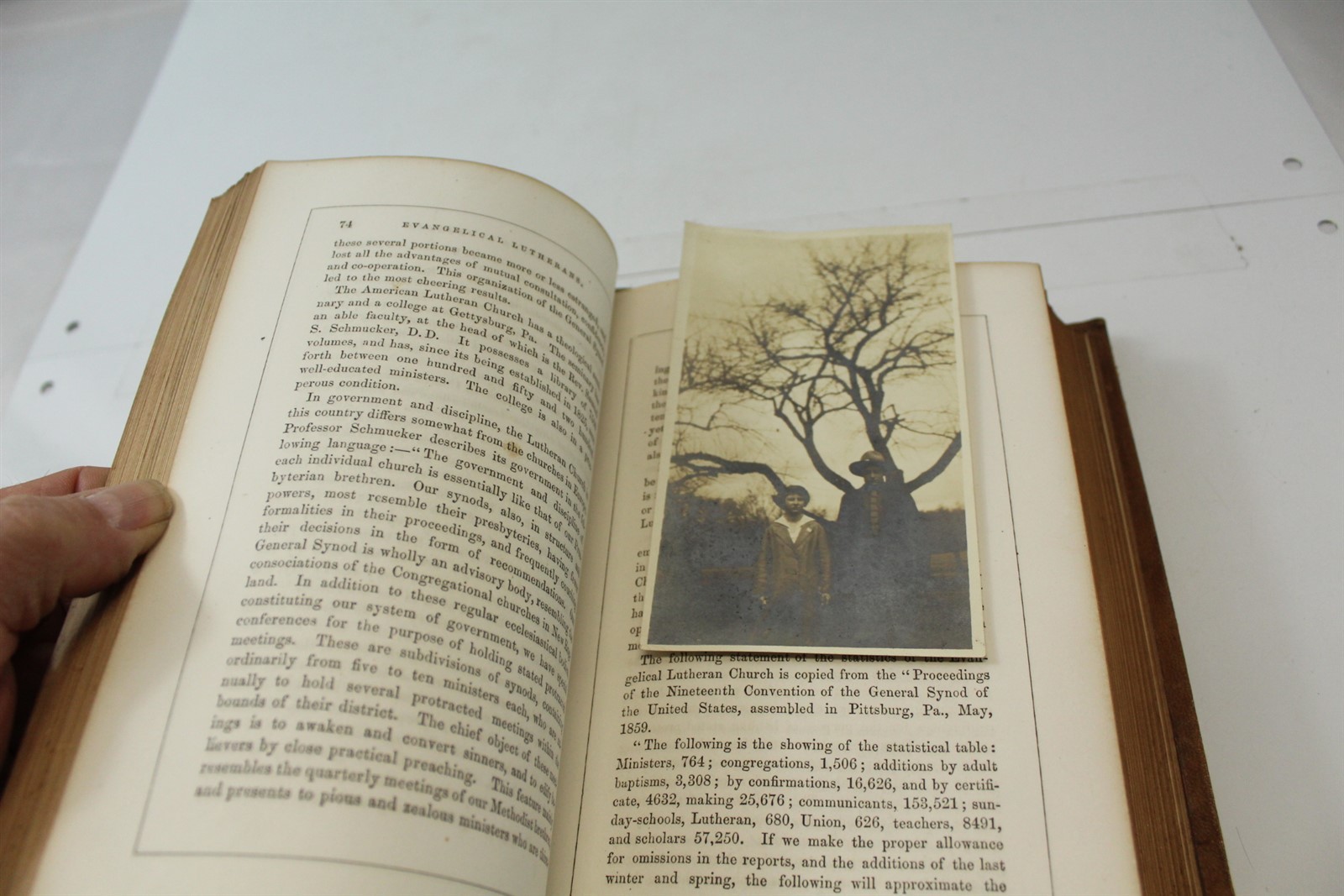 Antique 1860 Hardcover Book Religious Denominations Leather Cover 528 Pages