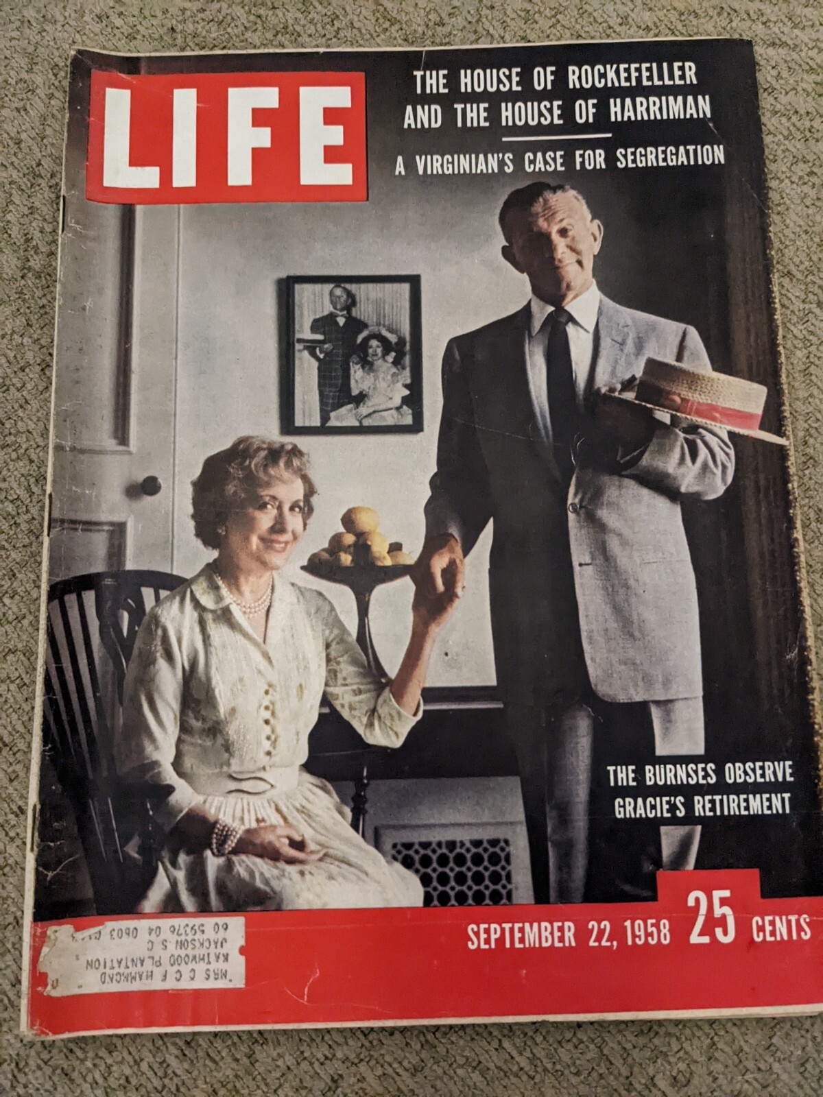 LIFE Vintage Magazine Sept 22 1958 House of Rockefeller & Harriman Segregation