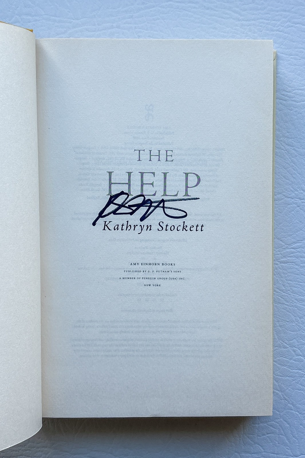 The Help Kathryn Stockett Signed Autographed Copy Hardcover