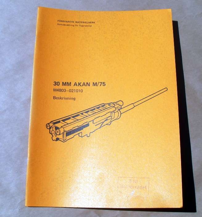 Historical Swedish Manual for the 30mm Akan m/75