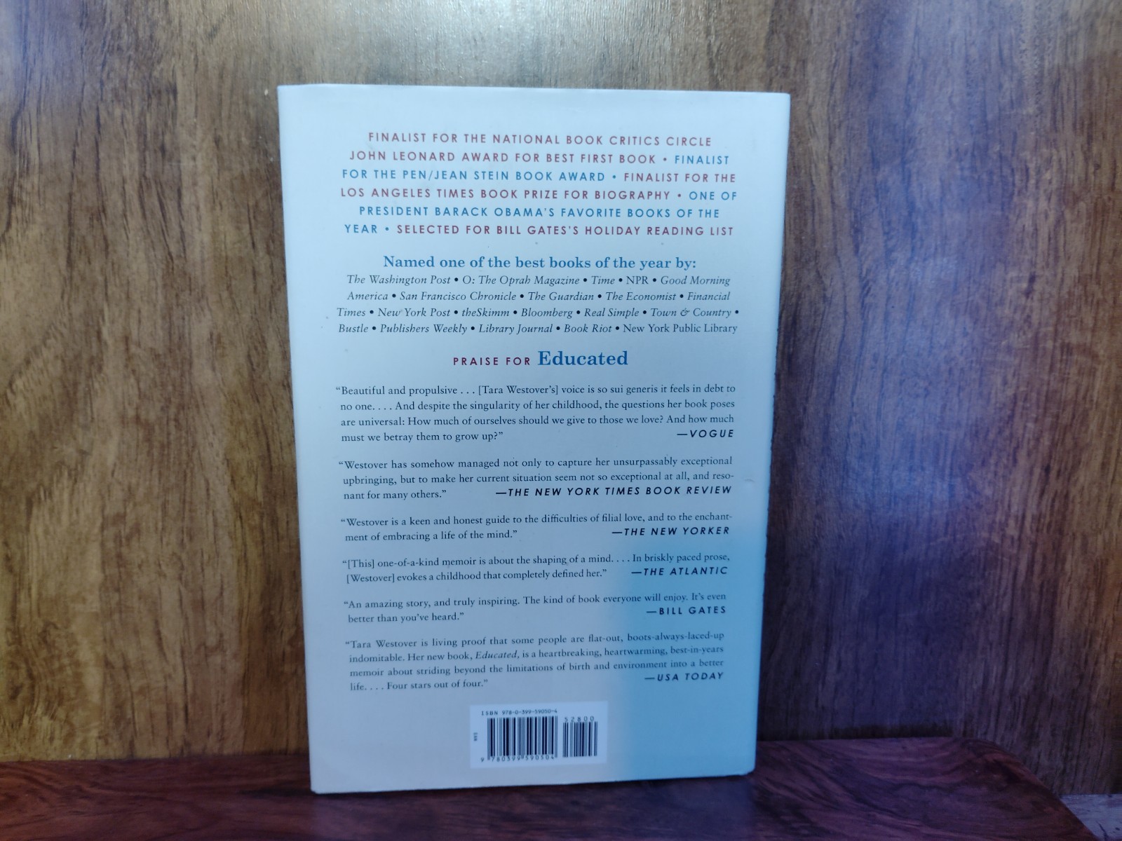 Educated Tara Westover Hardcover Memoir #1 NYT Bestseller Random House 2018