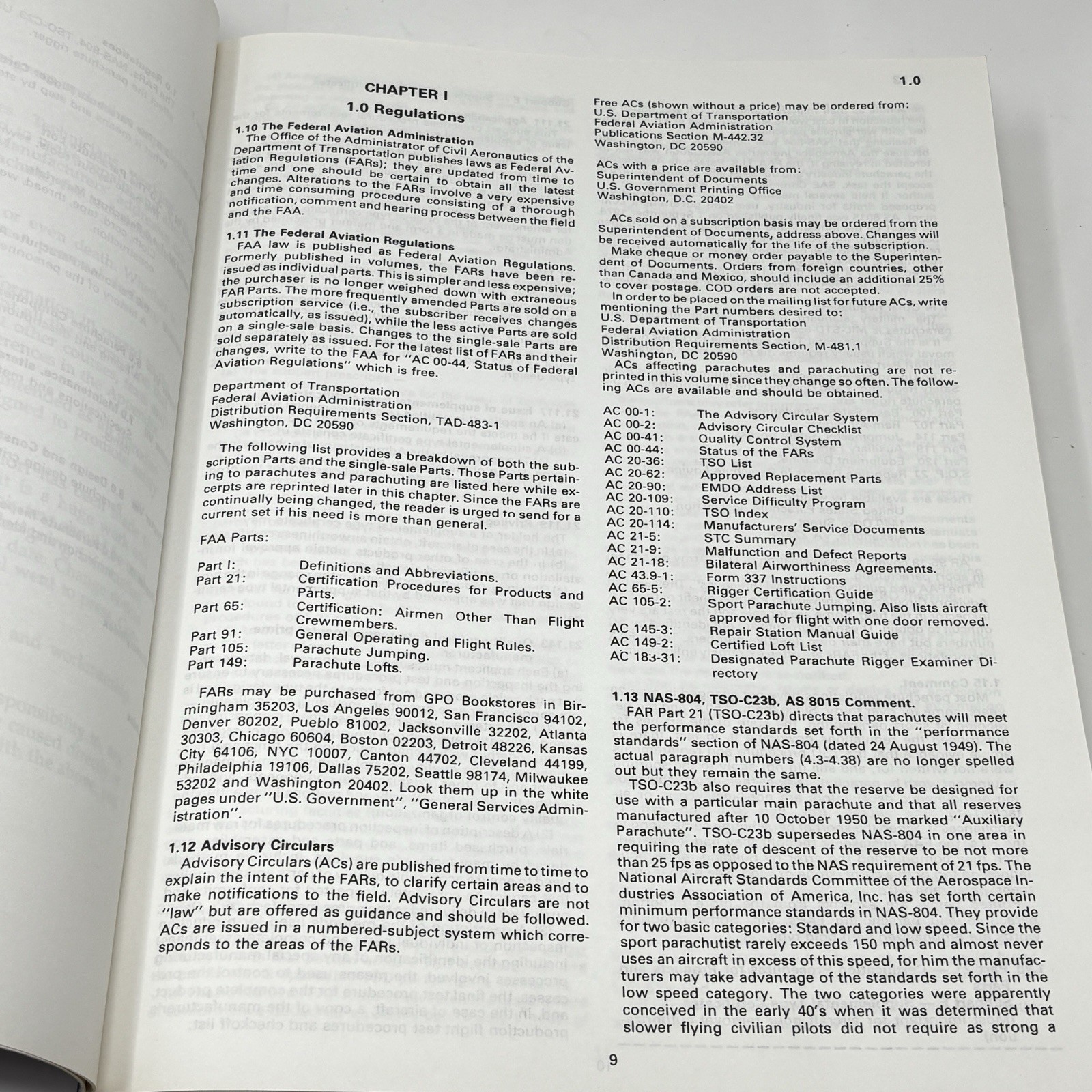 Parachute Manual Vol. 1 : A Technical Treatise on Aerodynamic Decelerators by…