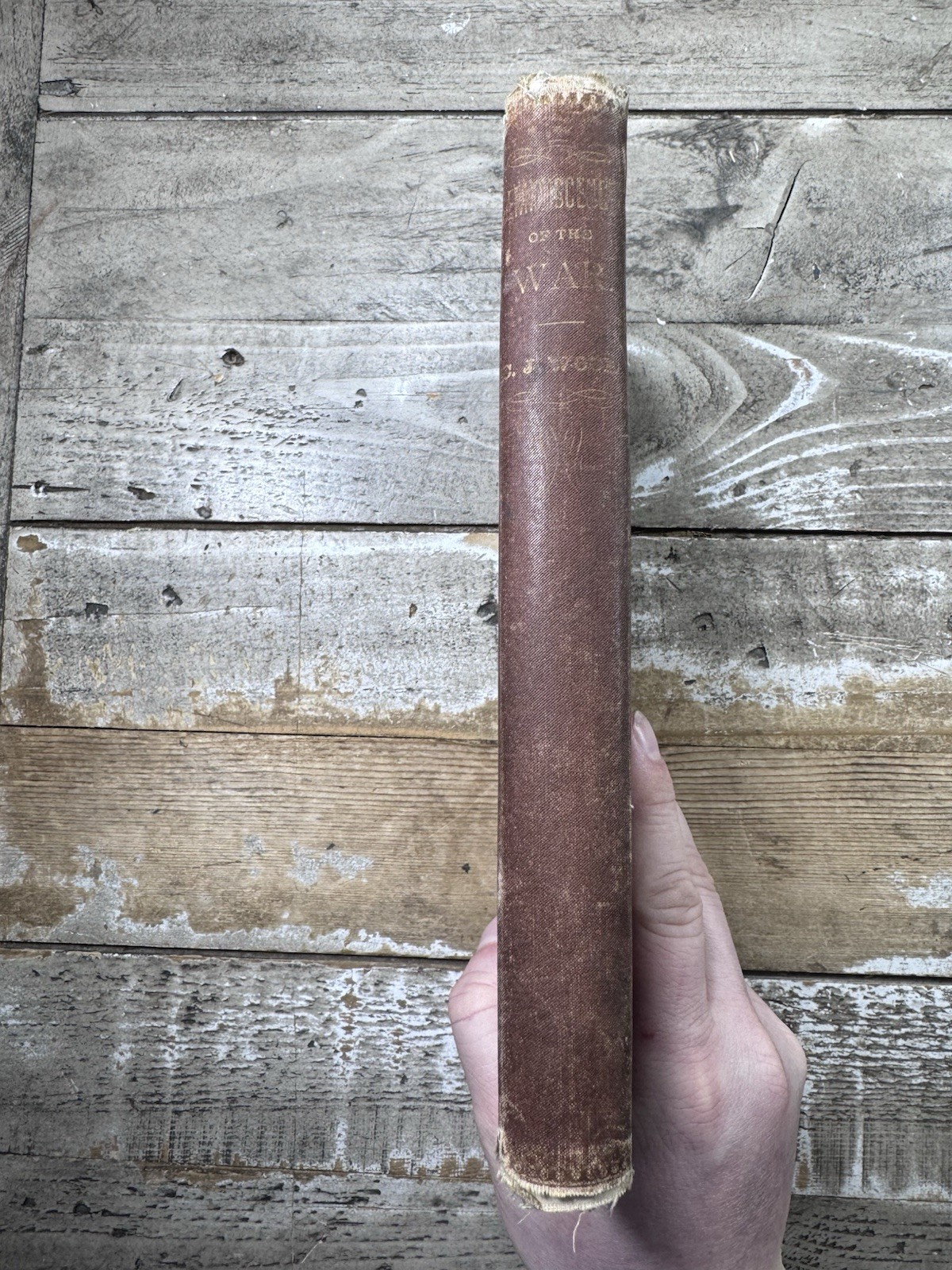 c. 1880 Antique Civil War Book “Reminiscences of the War” Wood