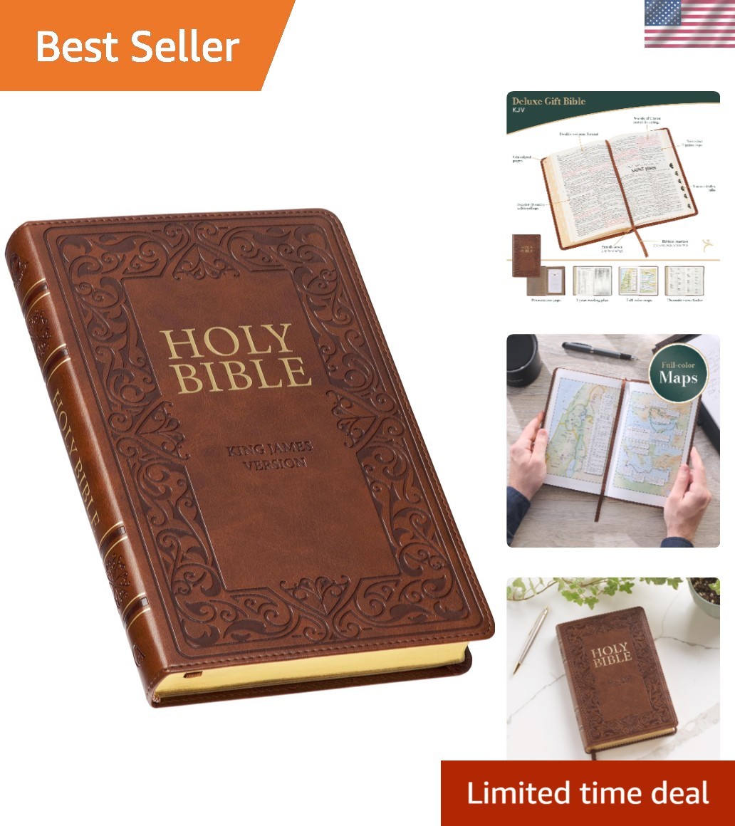 The Holy Bible Kings James Version Bible Thumb Indexed Red Letter / Brown NEW***