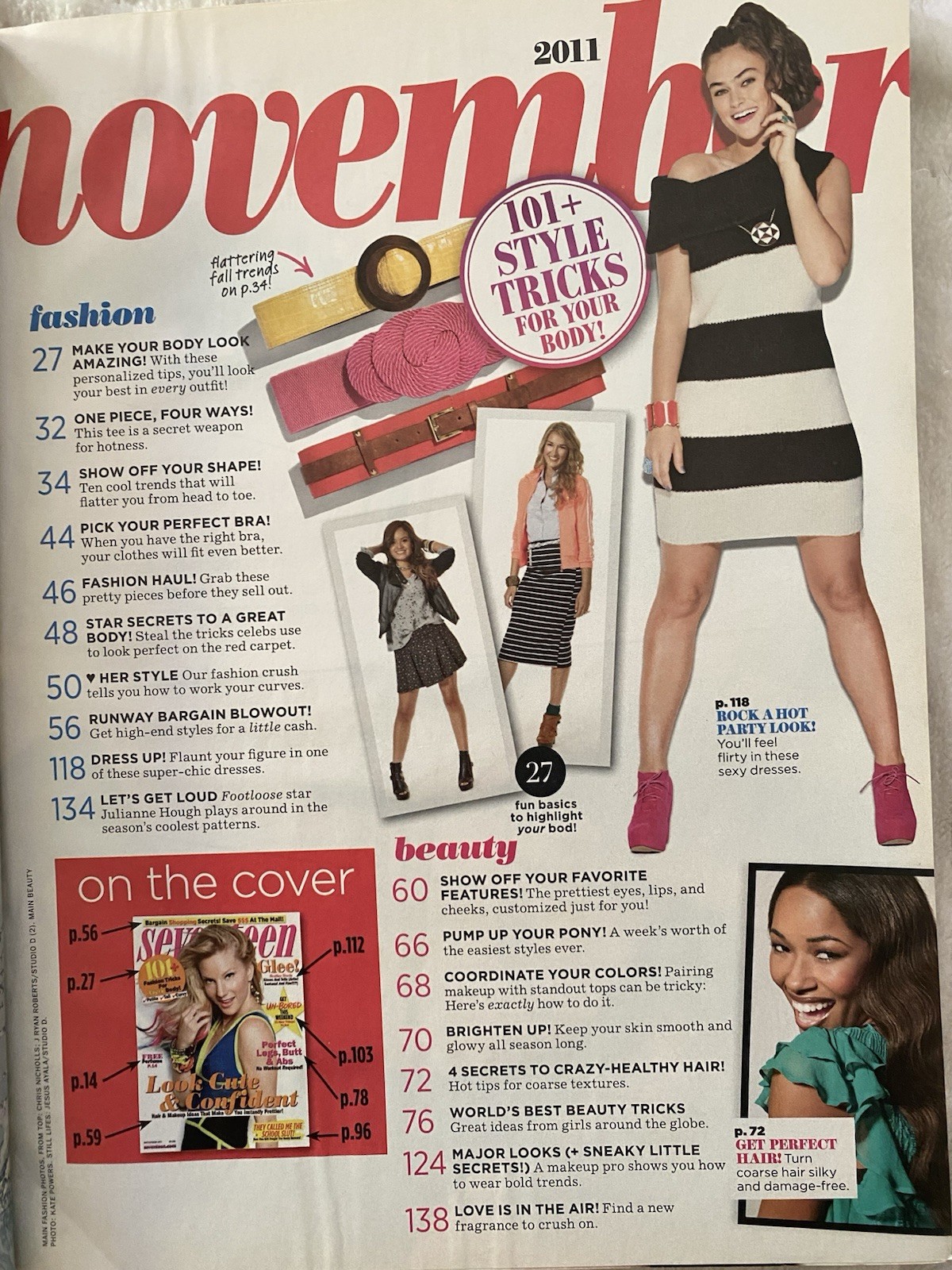 Seventeen Magazine 2011 November Quinceañera Glee Heather Morris 2010s Style