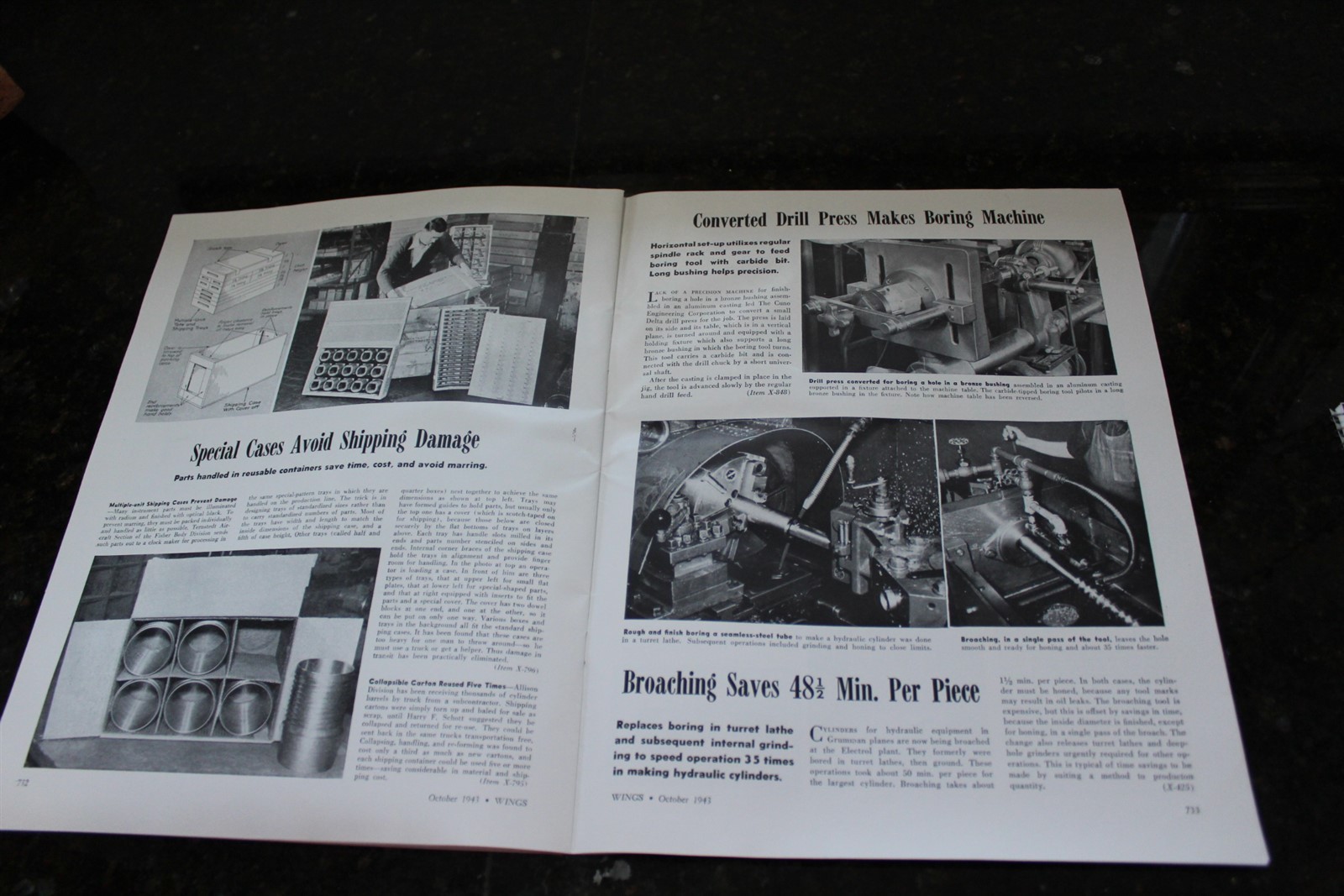 Vintage Oct. 1943 Wings Magazine Pages 697-736 Navy Fighter Pilot Cover