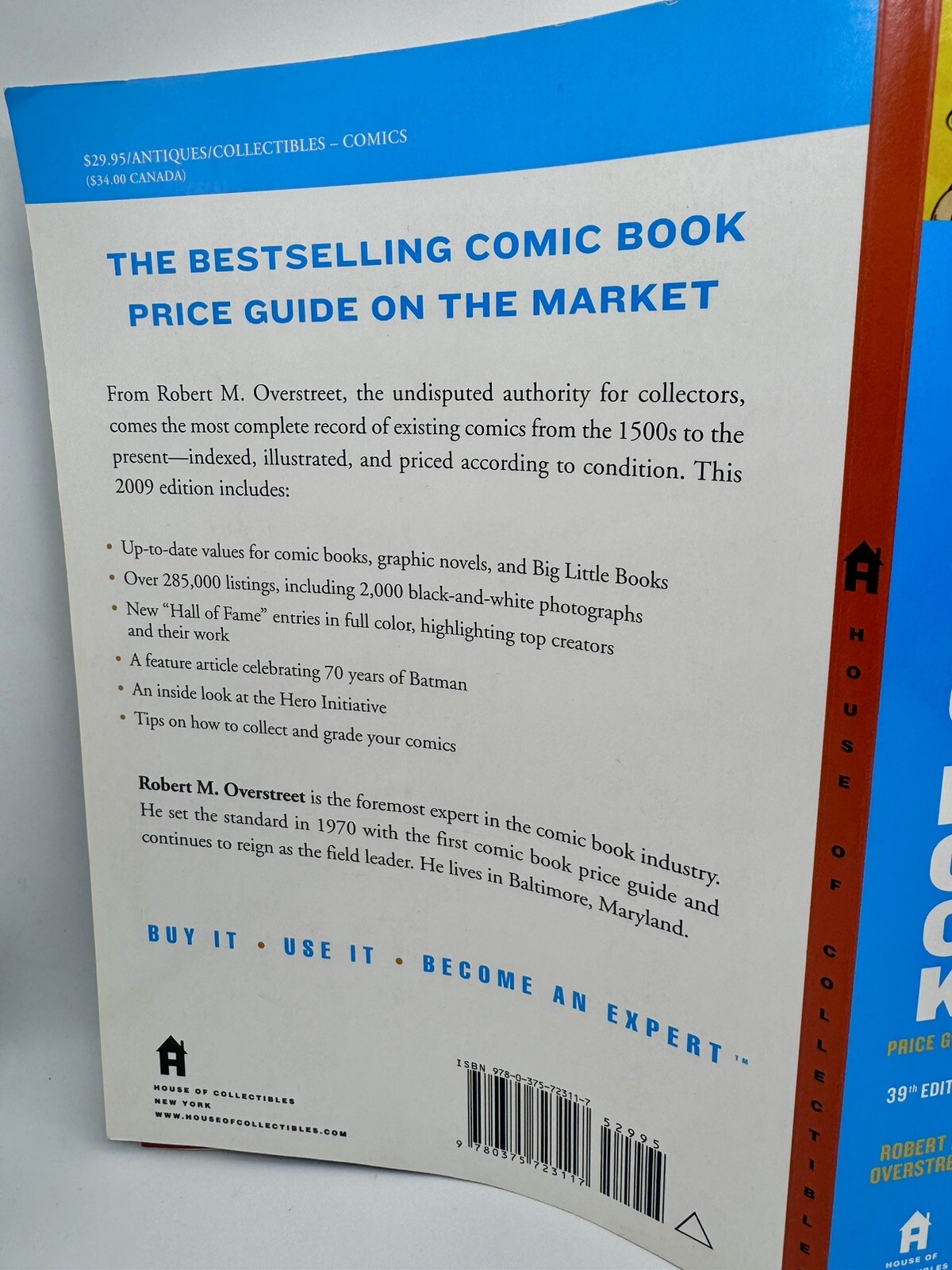 The Official “OVERSTREET COMIC BOOK PRICE GUIDE No 39” Softcover, 2009 1120-page