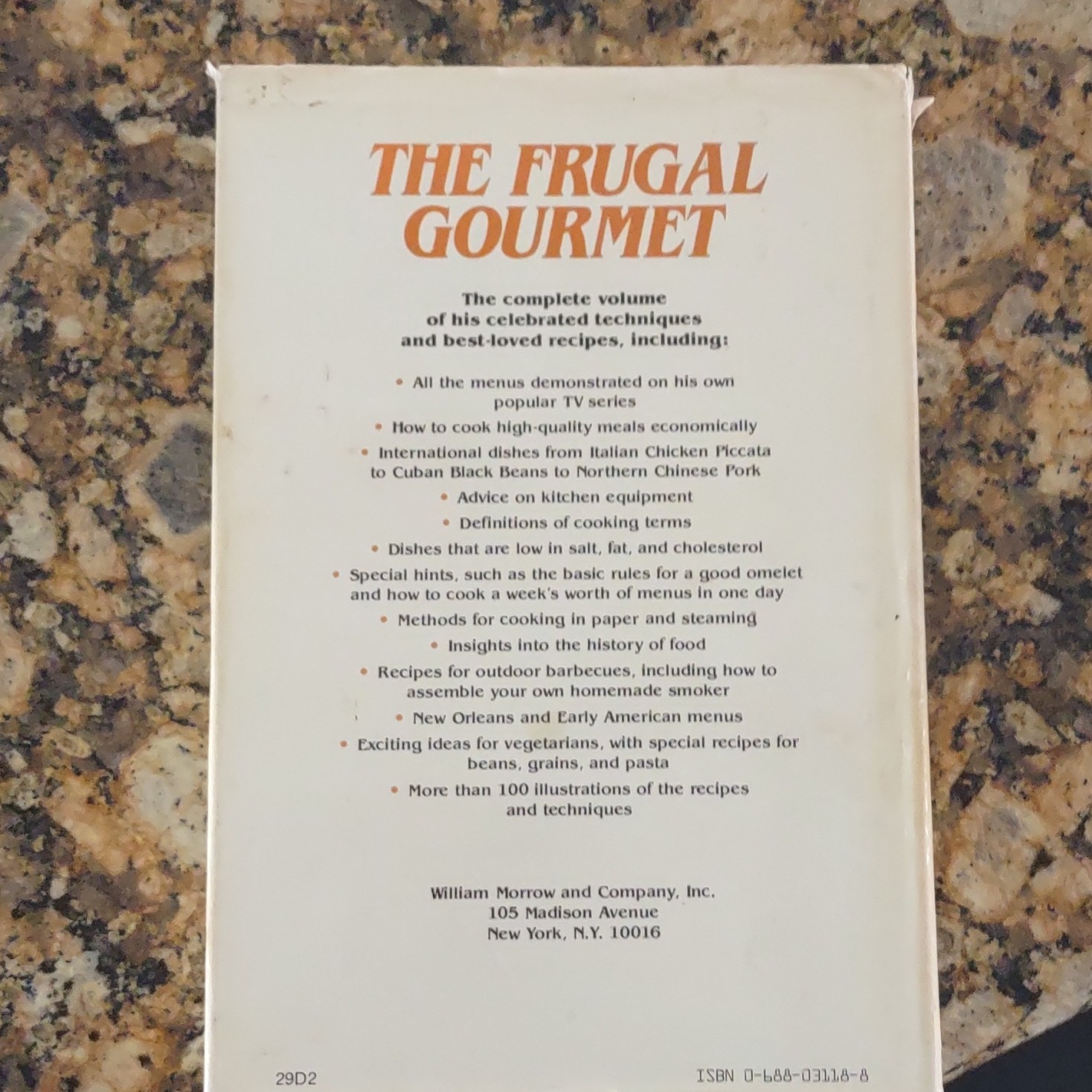 Jeff Smith The Frugal Gourmet Hardcover Dust Jacket Illustrated English