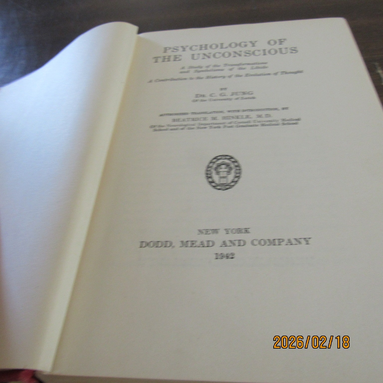 Psychology of the Unconscious-C.G. Jung-Beatrice Hinkle-HC-1942-Carl