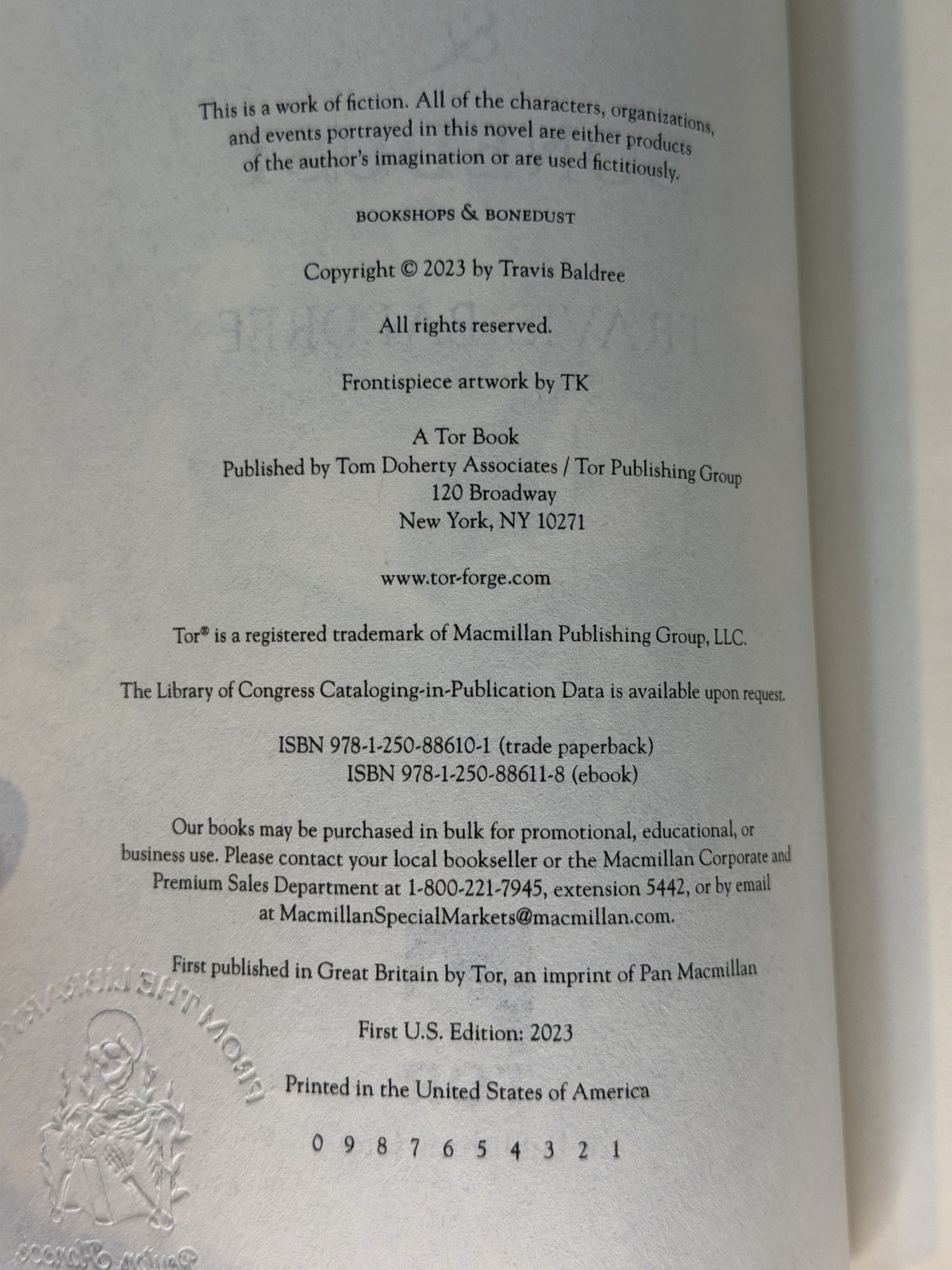 Rare Uncorrected ARC Bookshops & Bonedust Travis Baldree TOR Cozy Fantasy 📖