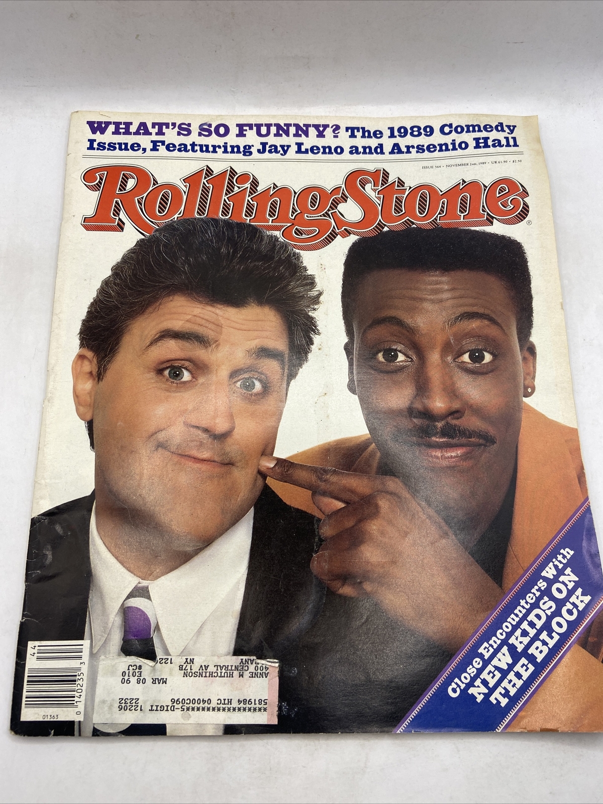 Vintage Rolling Stone Magazine Nov 2 1989 Jay Leno Arsenio Hall NKOTB