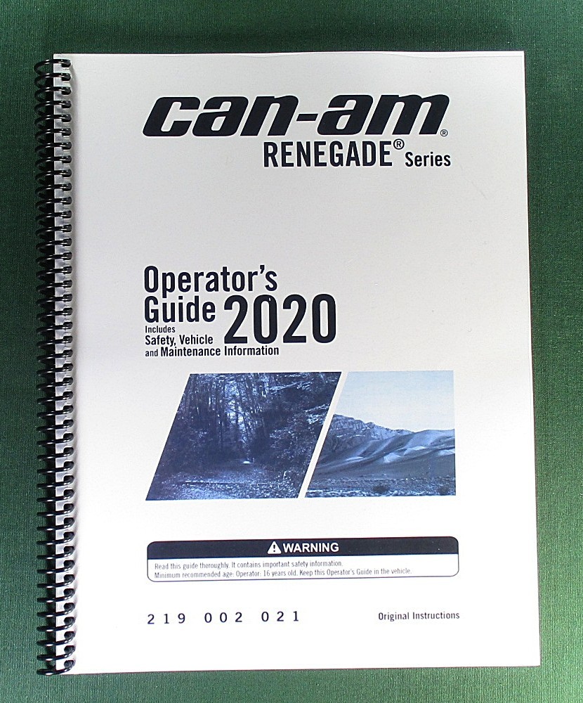 2020 Can-Am Renegade 650 Owner’s Manual: 196 Pages & Protective Covers!