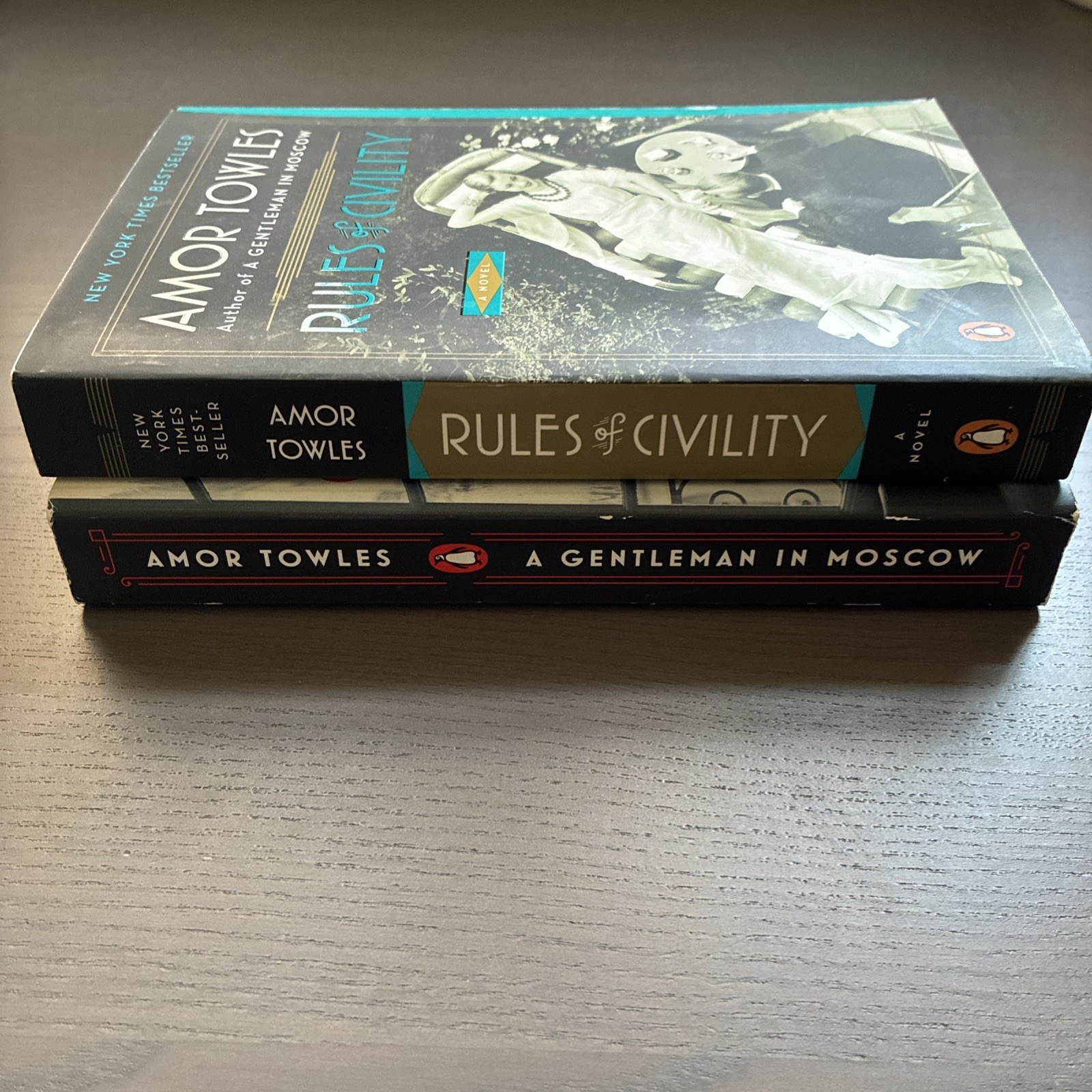Amor Towles 2 Trade Paperback Lot: Rules Of Civility and A Gentleman In Moscow