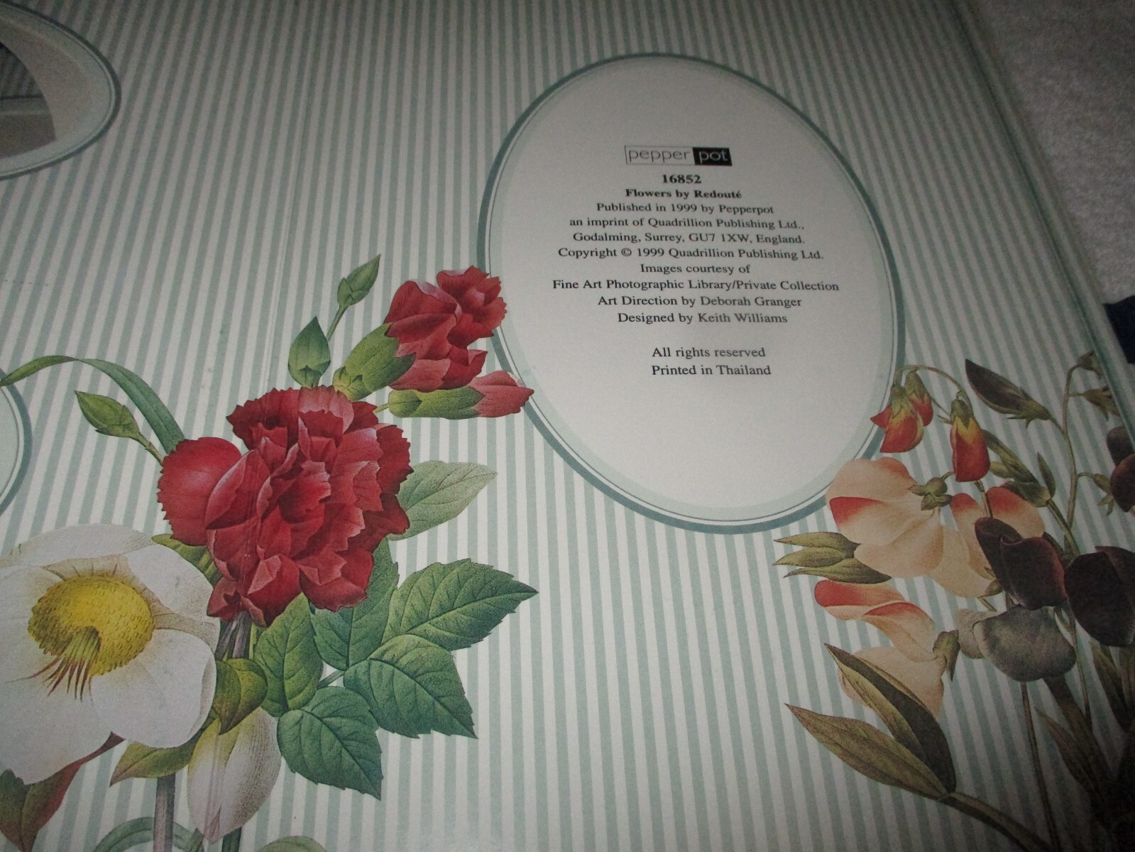 Flowers Album Scrap Book Illus. Pierre Joseph Redoute Unused c1999 Pepper Pot
