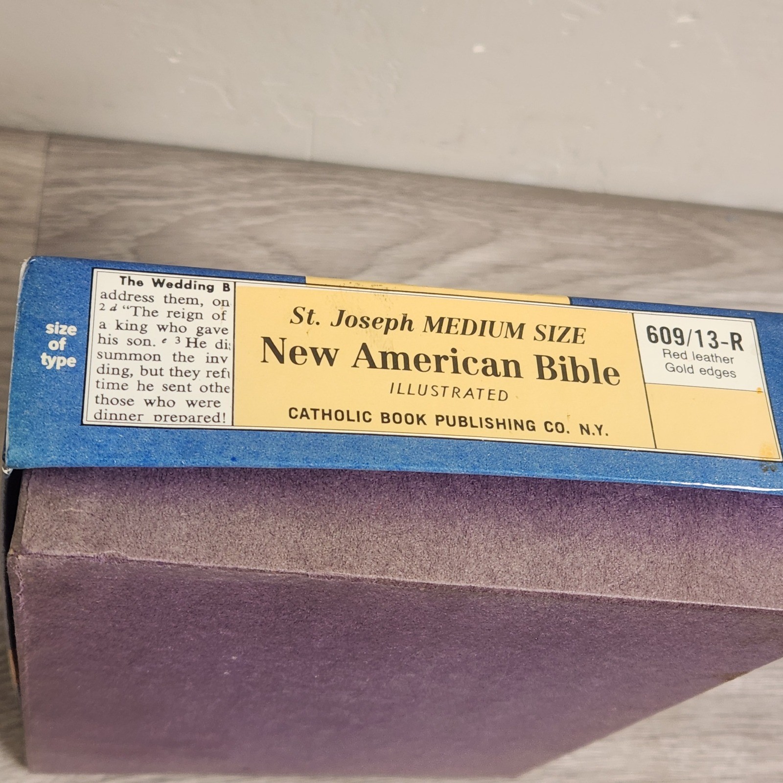 Vintage Saint Joseph New American Bible Red Leather Illustrated Gold Edges Catho