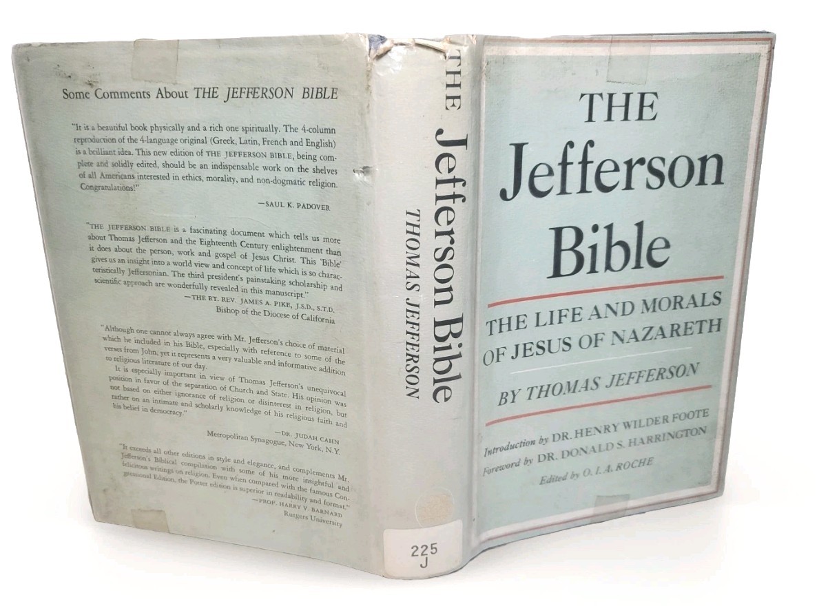 THE JEFFERSON BIBLE by Thomas Jefferson – 1st Edition HC 1964 Clarkson N. Potter