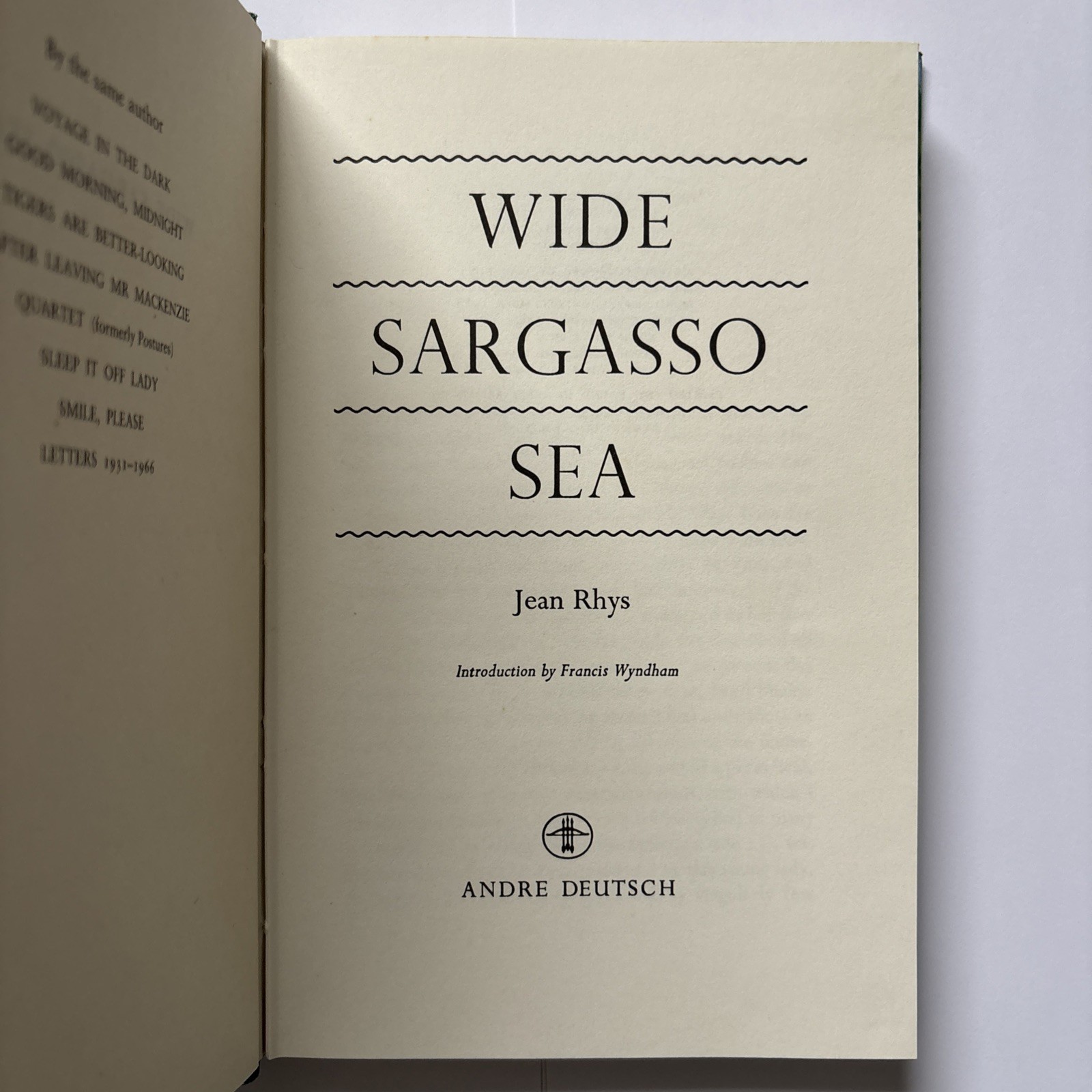 Wide Sargasso Sea Jean Rhys 1st Edition 6th Impression 1983 Andre Deutsch