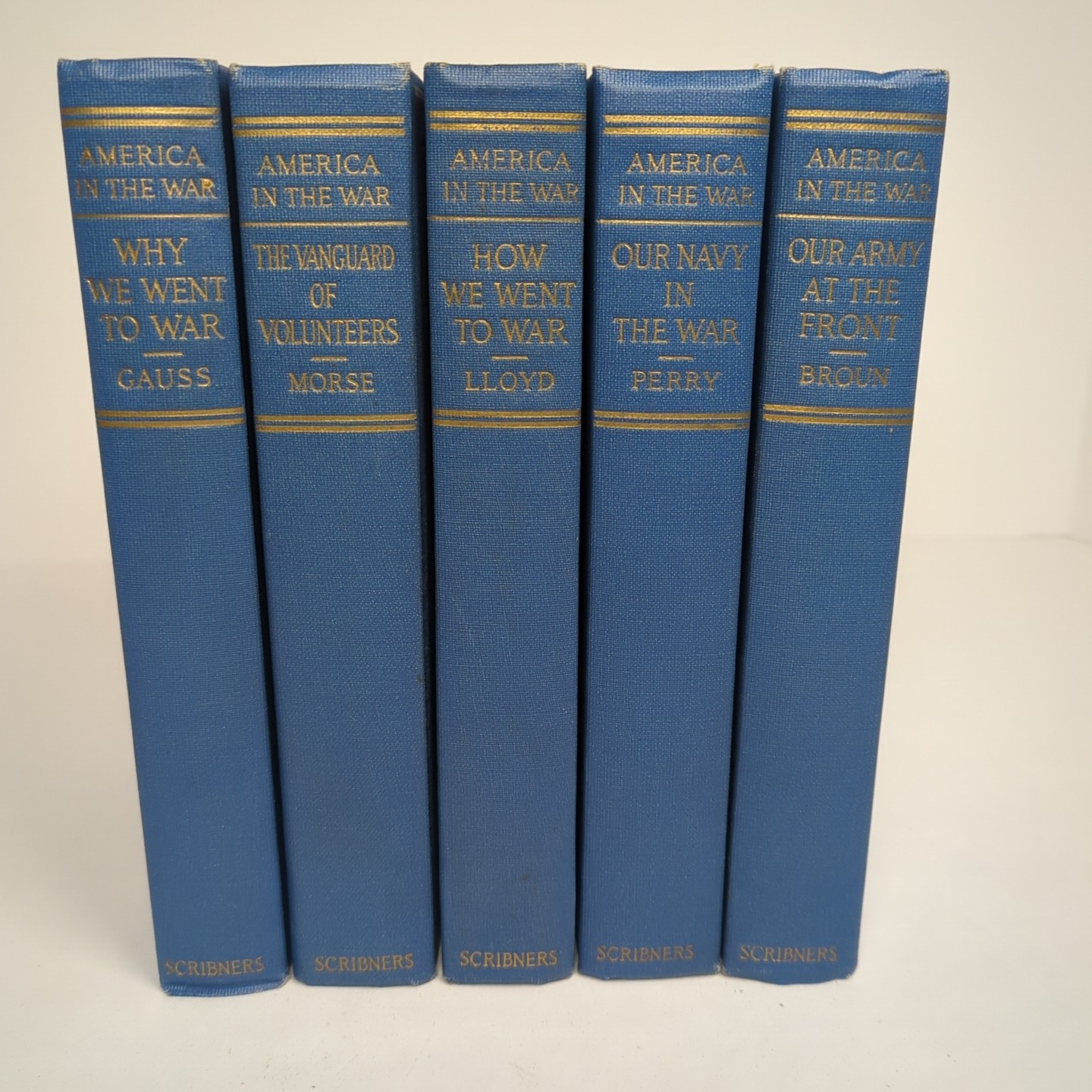 AMERICA IN THE WAR 5 Volumes Complete Set 1919 Charles Scribner’s Sons HC