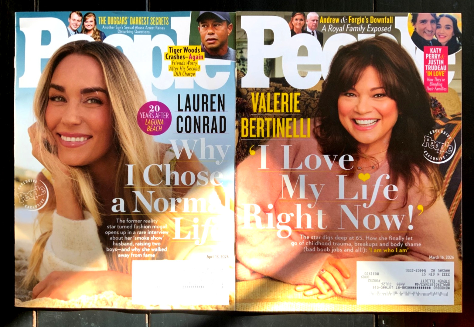 March 16th & April 13th 2026 People Magazines Valerie Bertinelli & Lauren Conrad