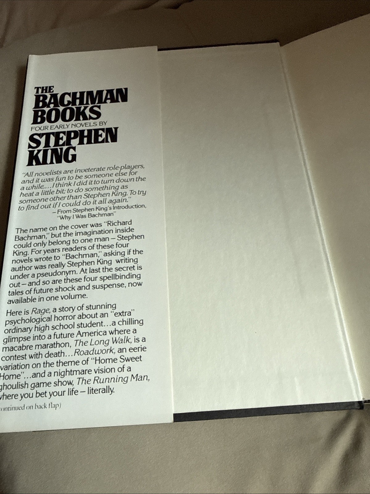 The Bachman Books First Edition by Stephen King 1985 NAL Hardcover With Rage