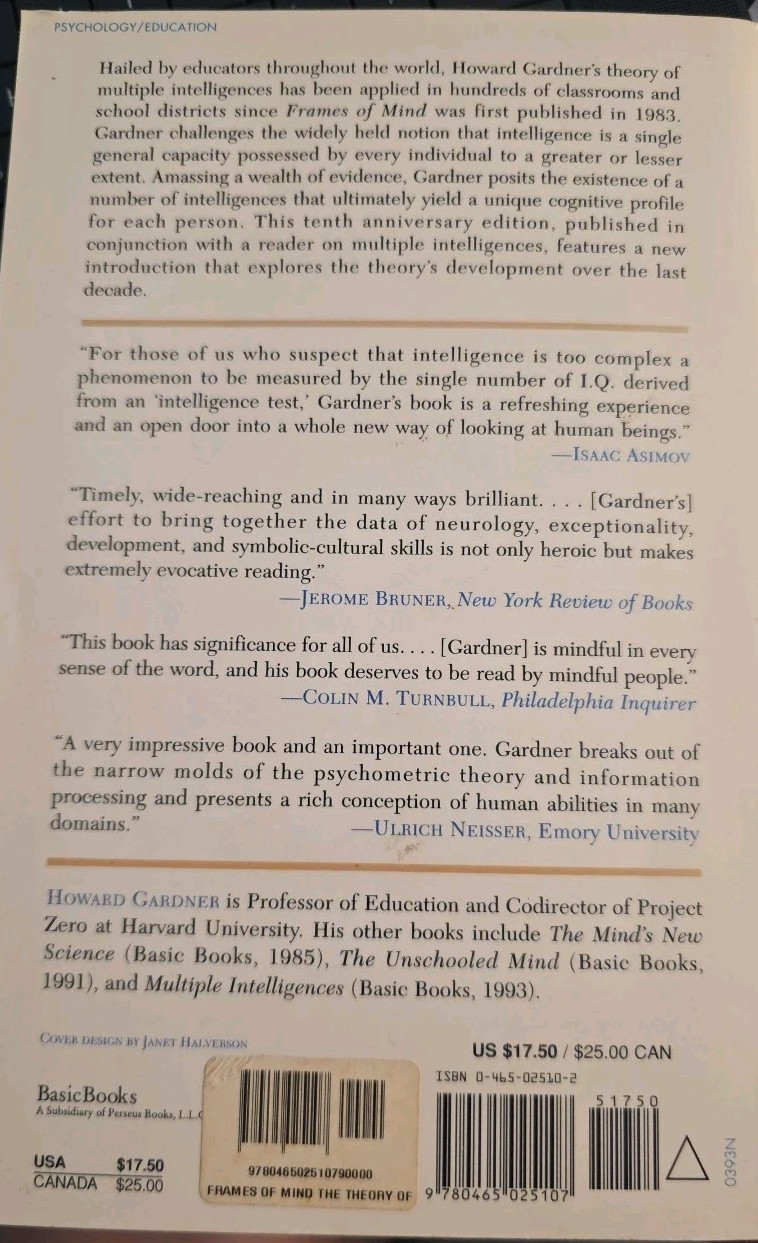 Frames of Mind by Howard Gardner – Paperback