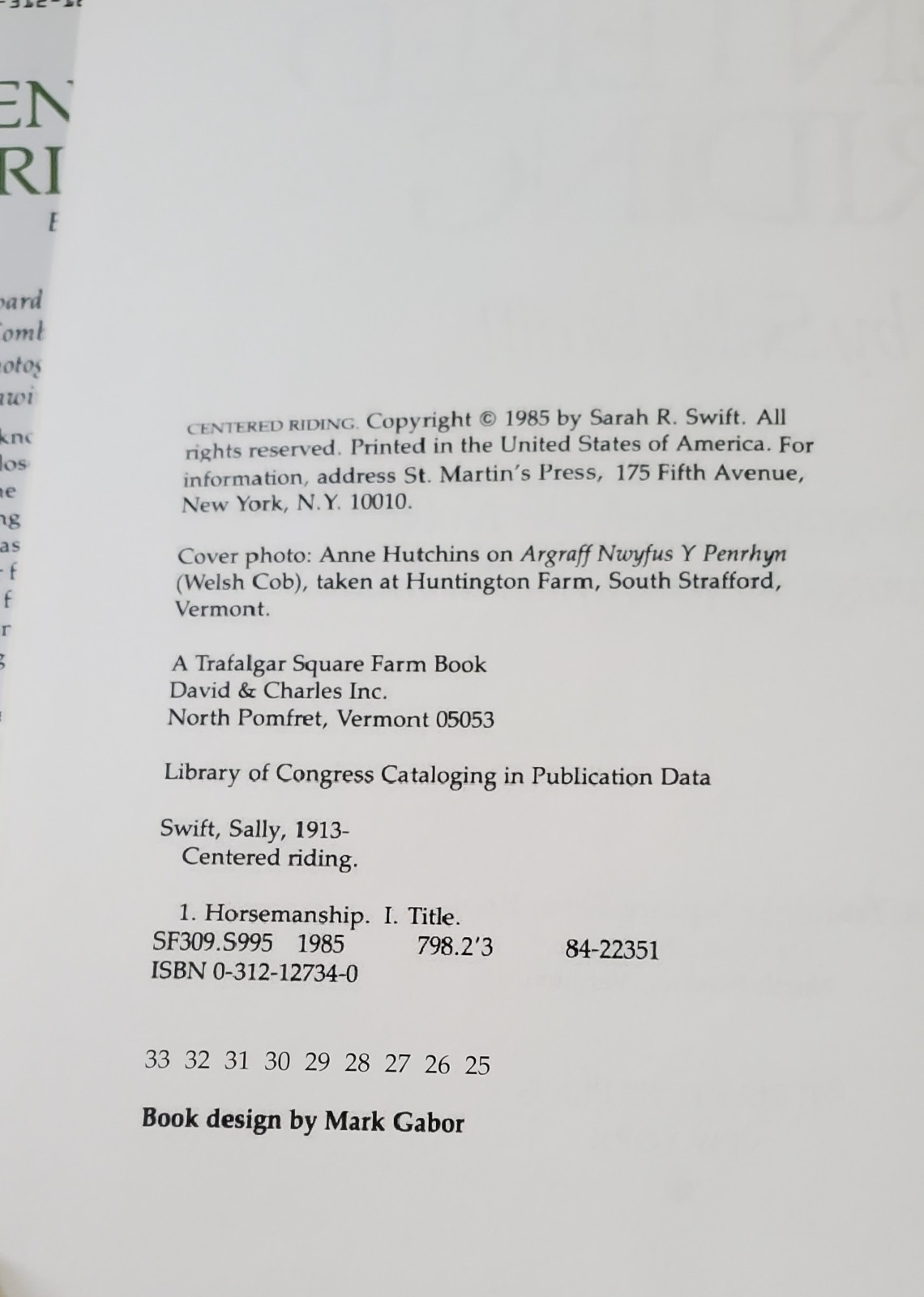 Hardcover Book – 1985 – Centered Riding – 198 pages