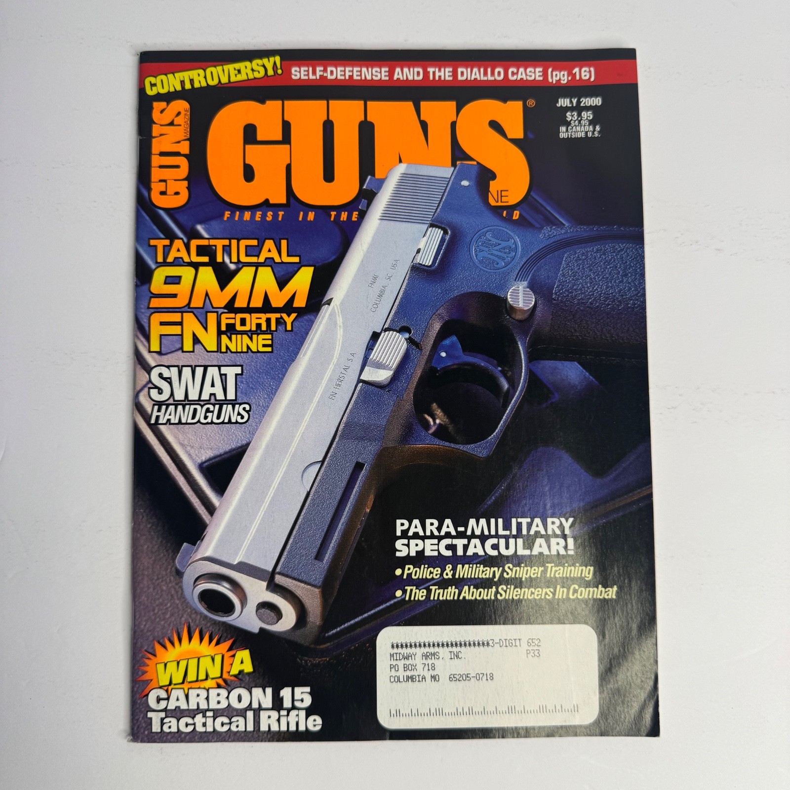 Vintage Guns Magazine July 2000 FN Forty Nine Ed Brown Model 702 Gavin de Becker