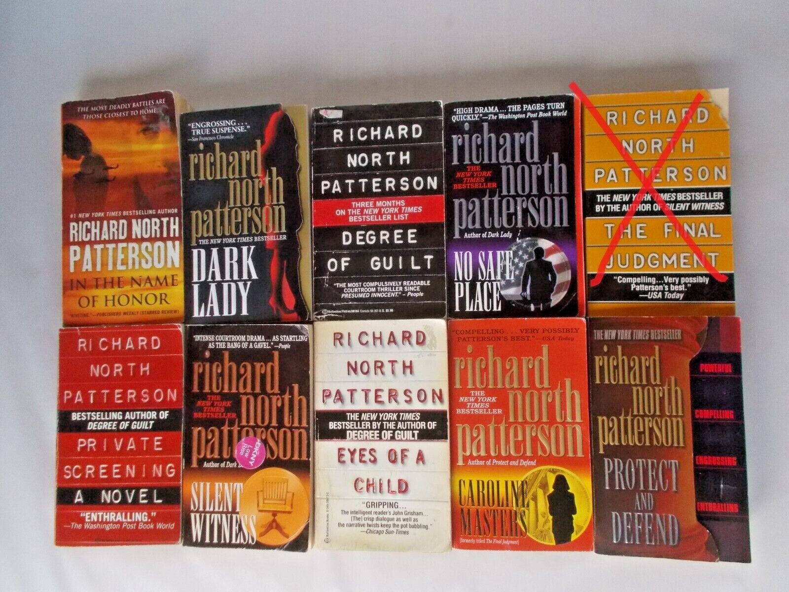 9 RICHARD NORTH PATTERSON # PB TONY LORD KERRY KILCANNON CHRISTOPHER PAGET
