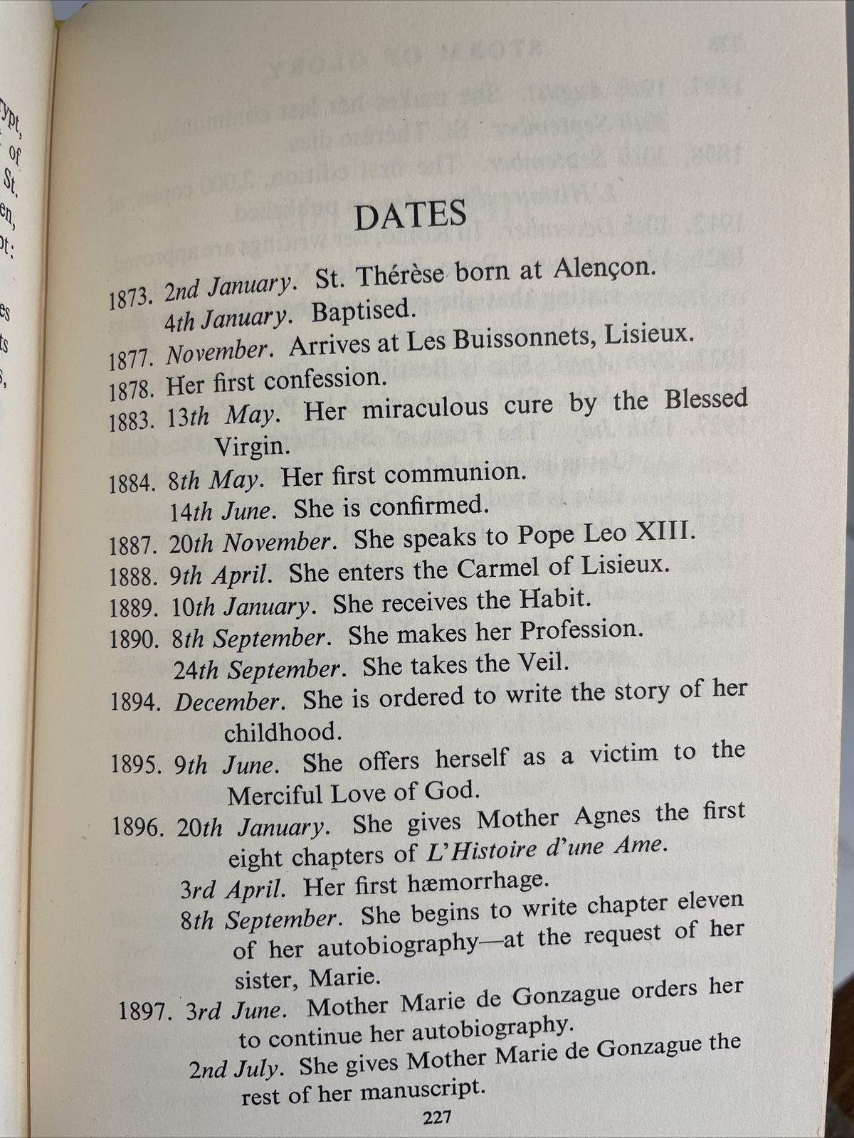 John Beevers: Storm of Glory: St. Therese of Lisieux; CARMELITES, SPIRITUALITY