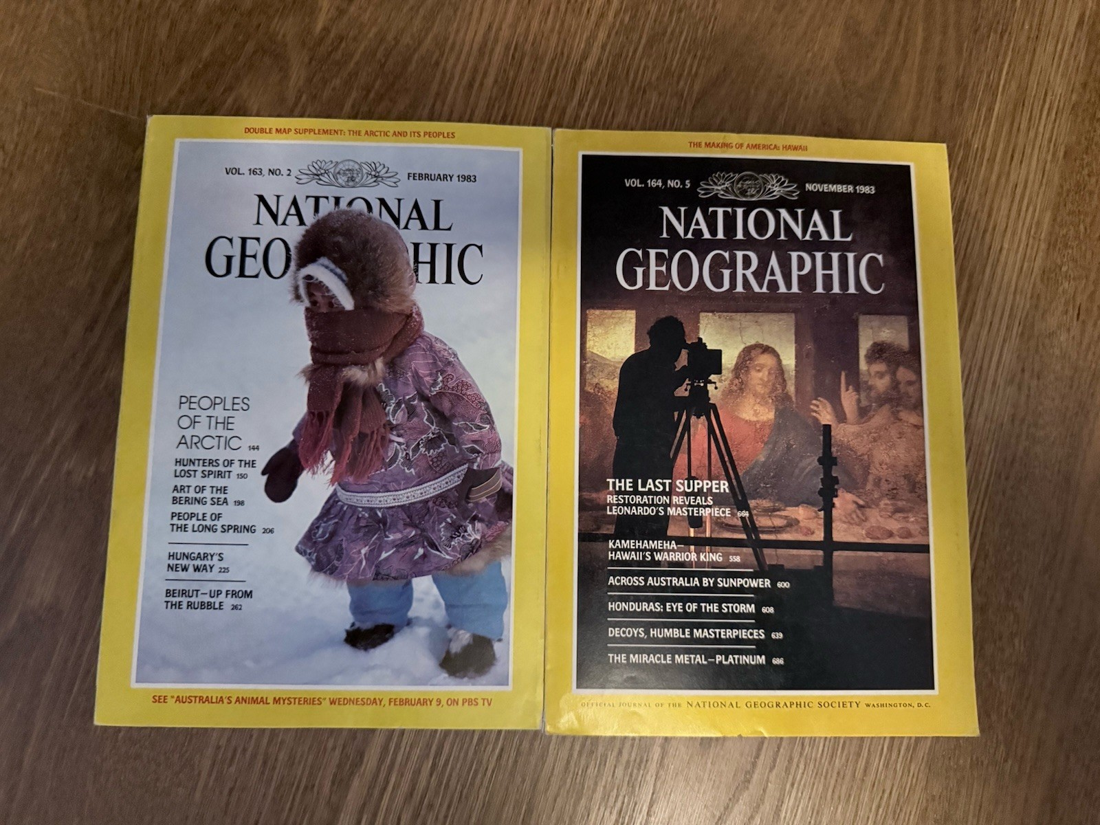 LOT OF 2 Vintage National Geographic Magazine Issues From 1983 – Arctic Peoples