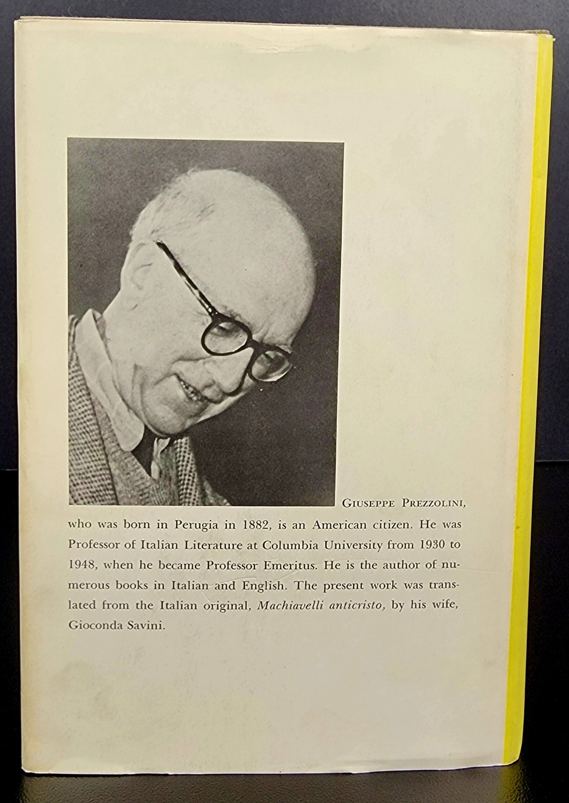 Machiavelli 1967 1st Edition Giuseppe Prezzolini HC DJ Farrar Straus Giroux