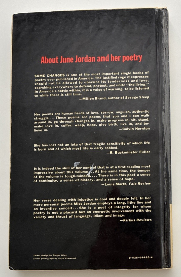 Some Changes June Jordan 1971 1st Edition Ex-Library Black Poetry Vintage Book