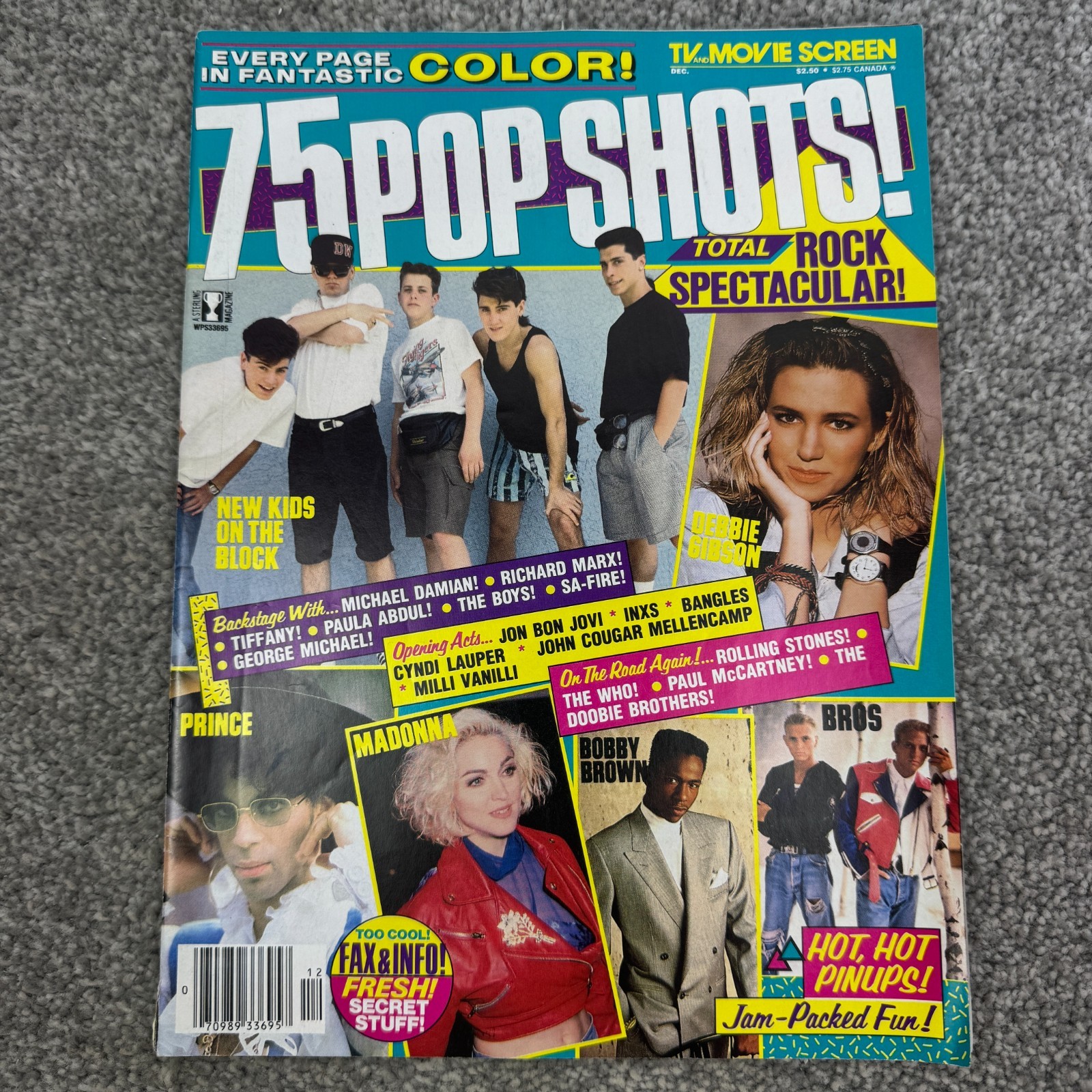 TV and Movie Screen 75 Pop Shots Magazine December 1989 Vol 36 No 6 NKOTB Prince