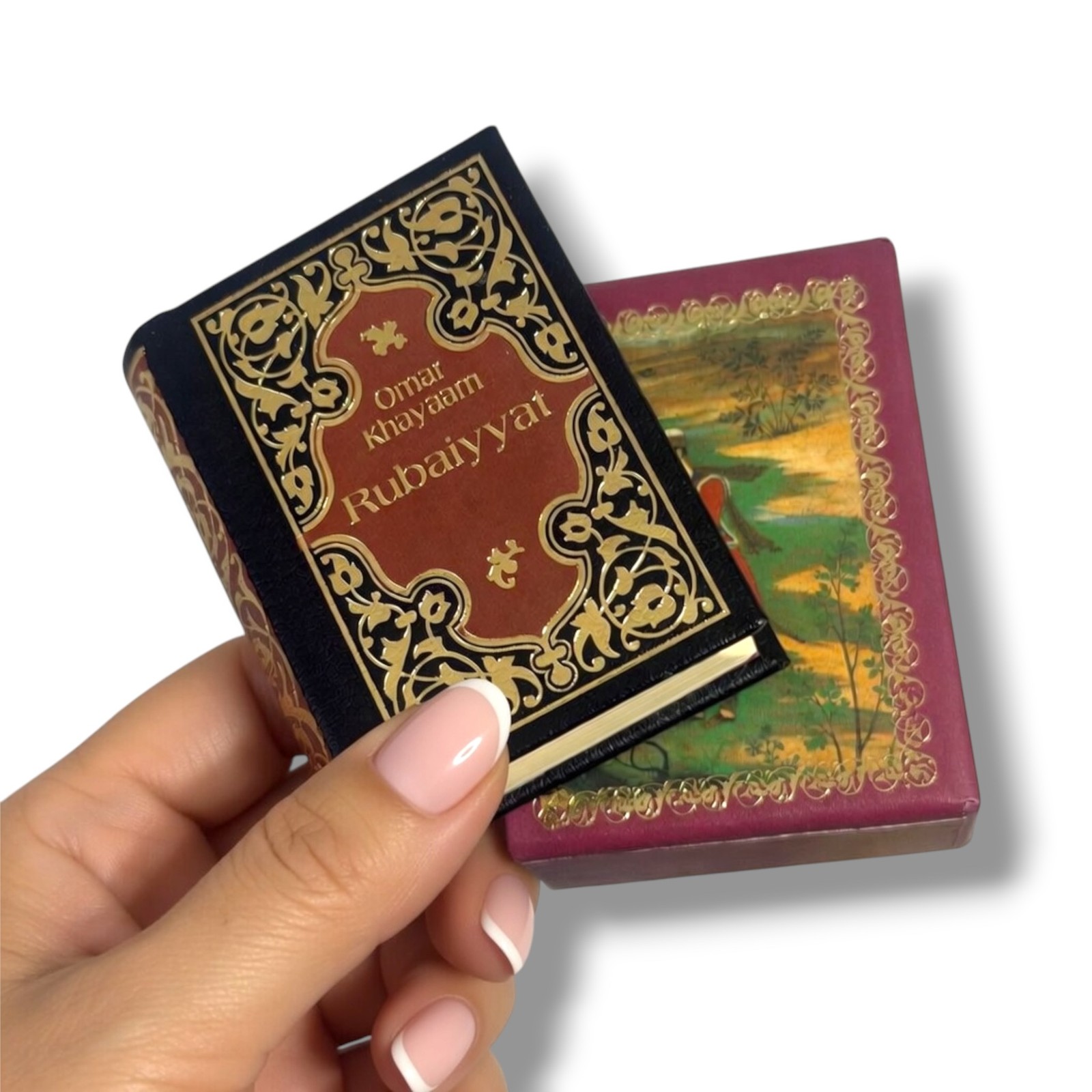 Rubaiyyat Omar Khayyam Leather Minibook English German Bilingual Poetry 480pages