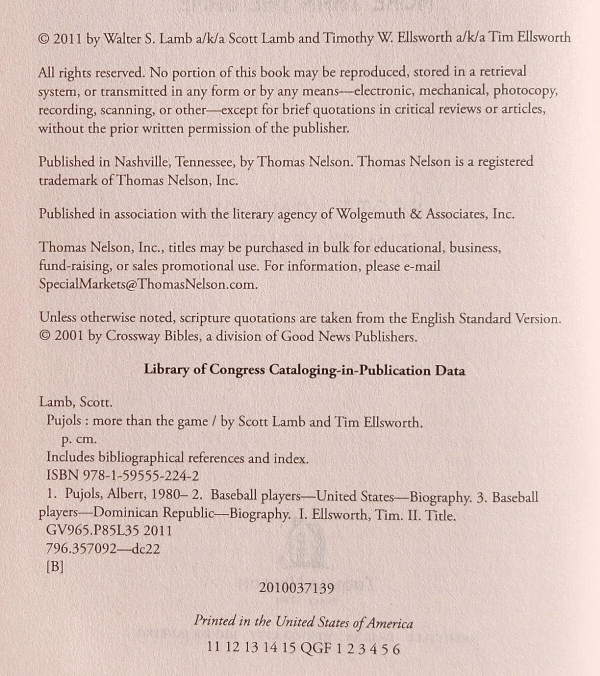 Albert Pujols More Than The Game By Scott Lamb 2011 Hardcover 258 Pages