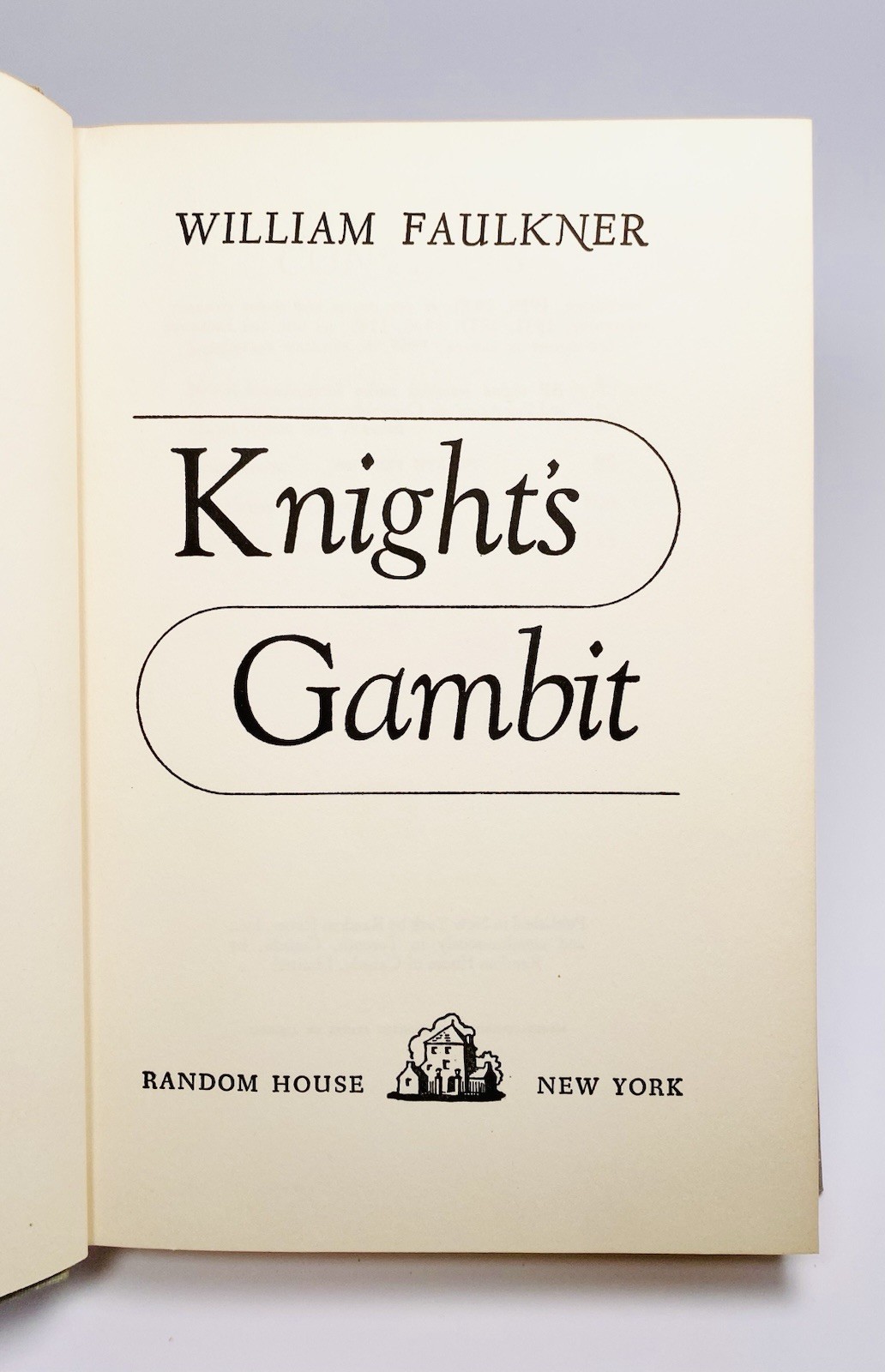 William FAULKNER, KNIGHT’S GAMBIT, 1ST EDITION, 1949, HC, Dust Jacket in MYLAR