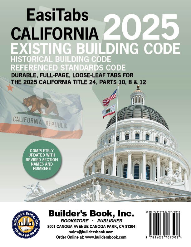 INDEX TABS ONLY! 2025 California Title 24 Code – 7 EasiTabs Combo