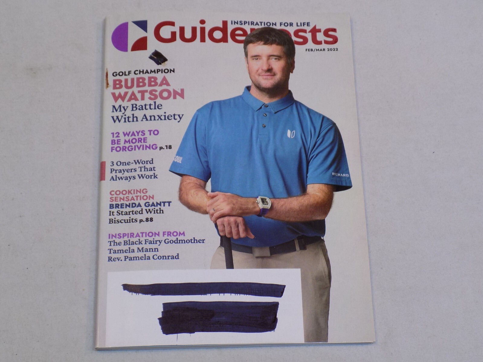 Guideposts Magazine Feb Mar 2022 Issue Bubba Watson PGA Brenda Gantt Tamela Mann