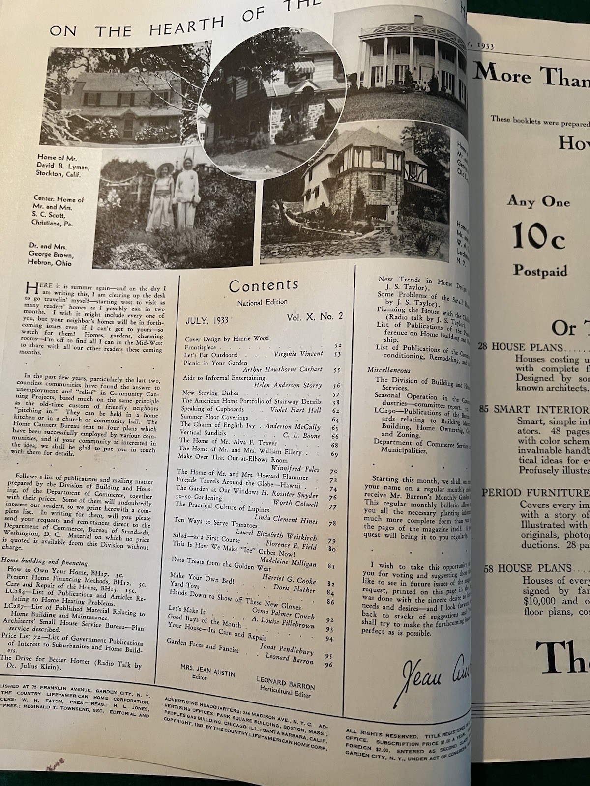 July 1933 The American Home – Full Issue – 100 Pages – Lucky Strike Advertising!