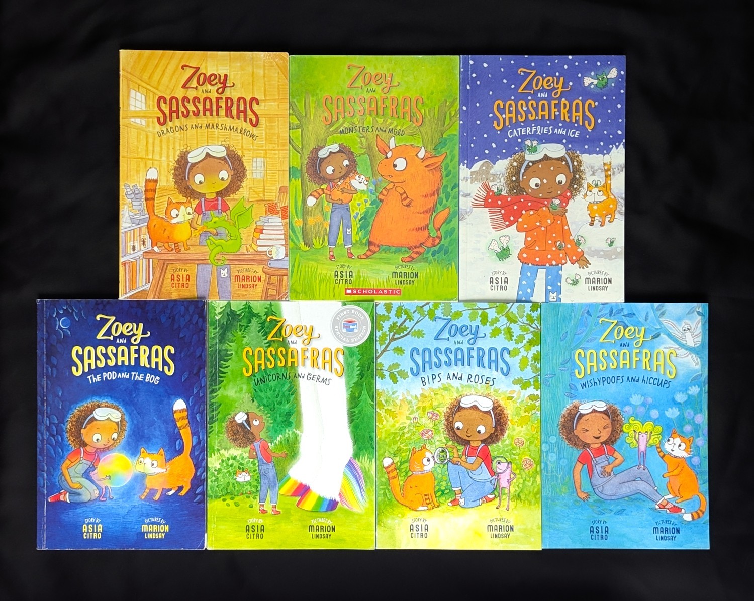 Lot Of 7 Asia Citro Books Zoey & Sassafras Pod Bog Caterflies Monsters Wishypoof