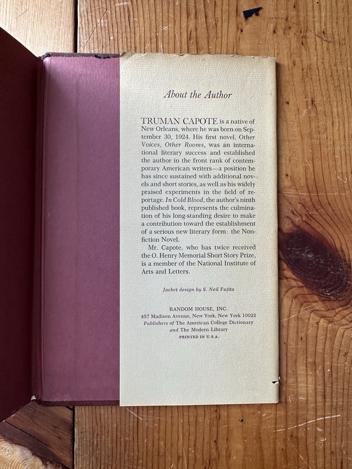 IN COLD BLOOD Truman Capote True 1st Edition FIRST PRINTING 1965 VERY GOOD w/DJ
