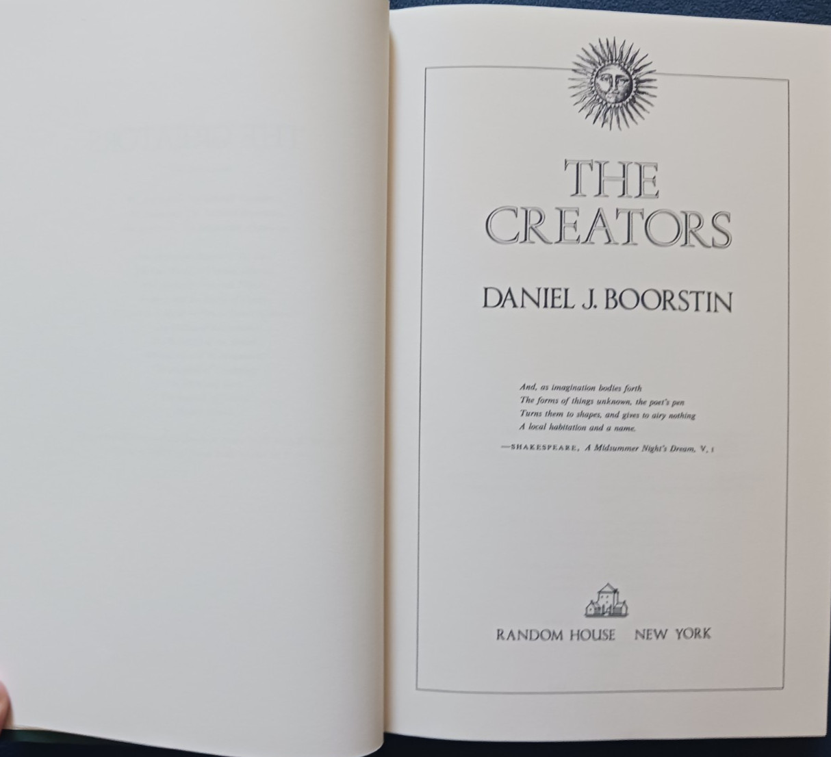 The Creators – Daniel J. Boorstin – 1992 1st Edition Hardcover – W/ Dust Jacket