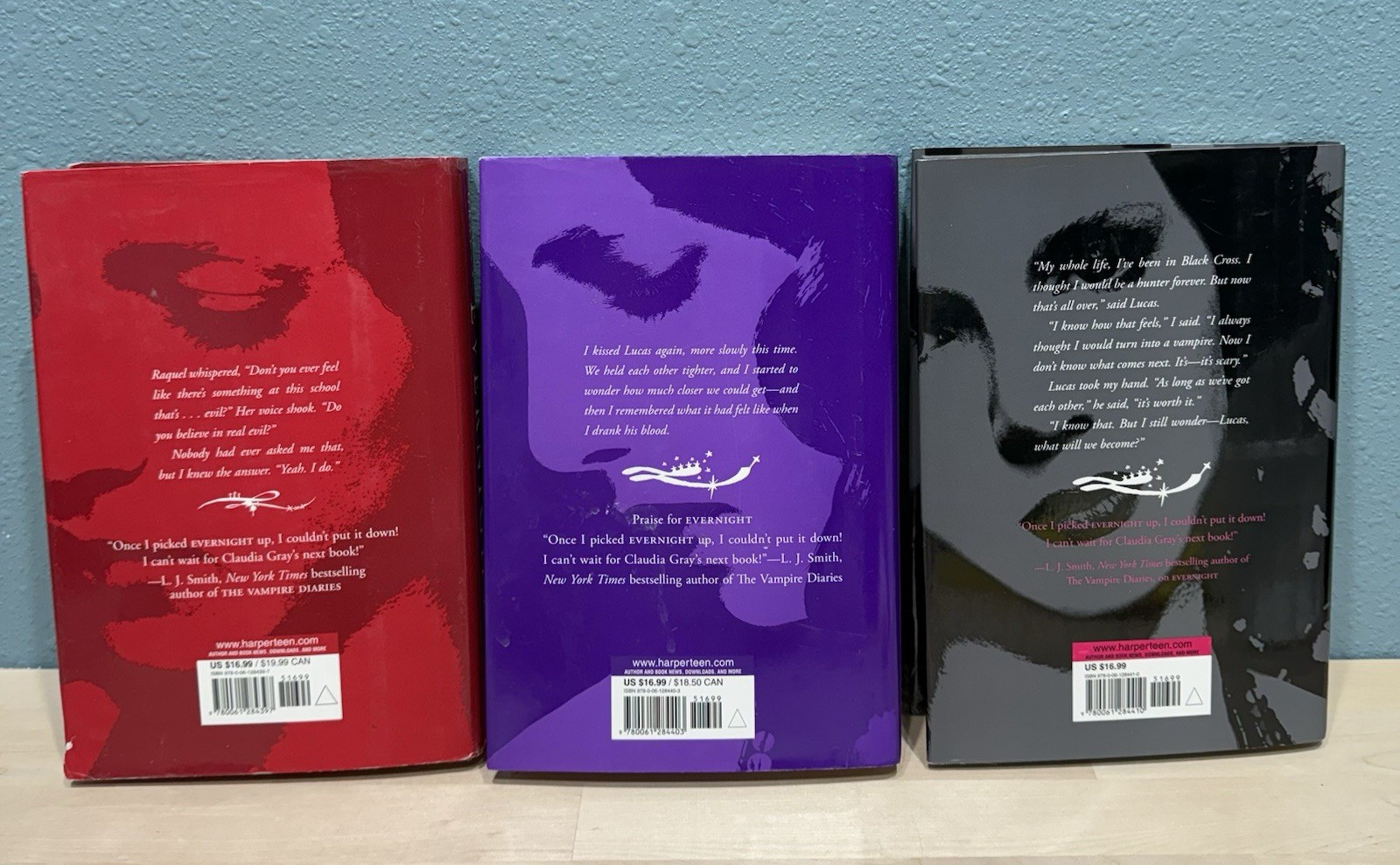 Evernight Hardcover Series First Edition Claudia Gray Books 1-3 Vampire Thriller