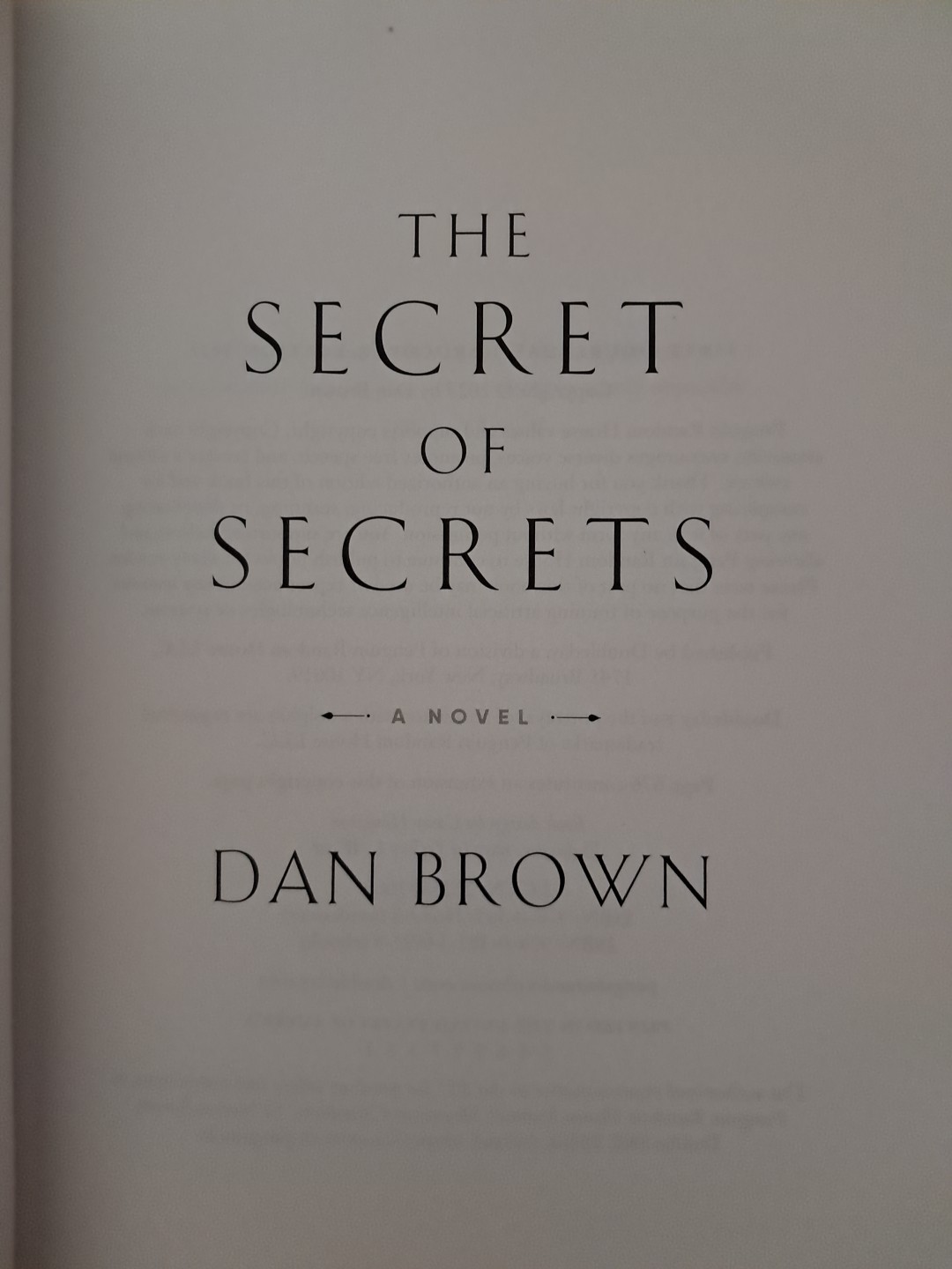 The Secret of Secrets: A Novel by Dan Brown 2025, Hardcover