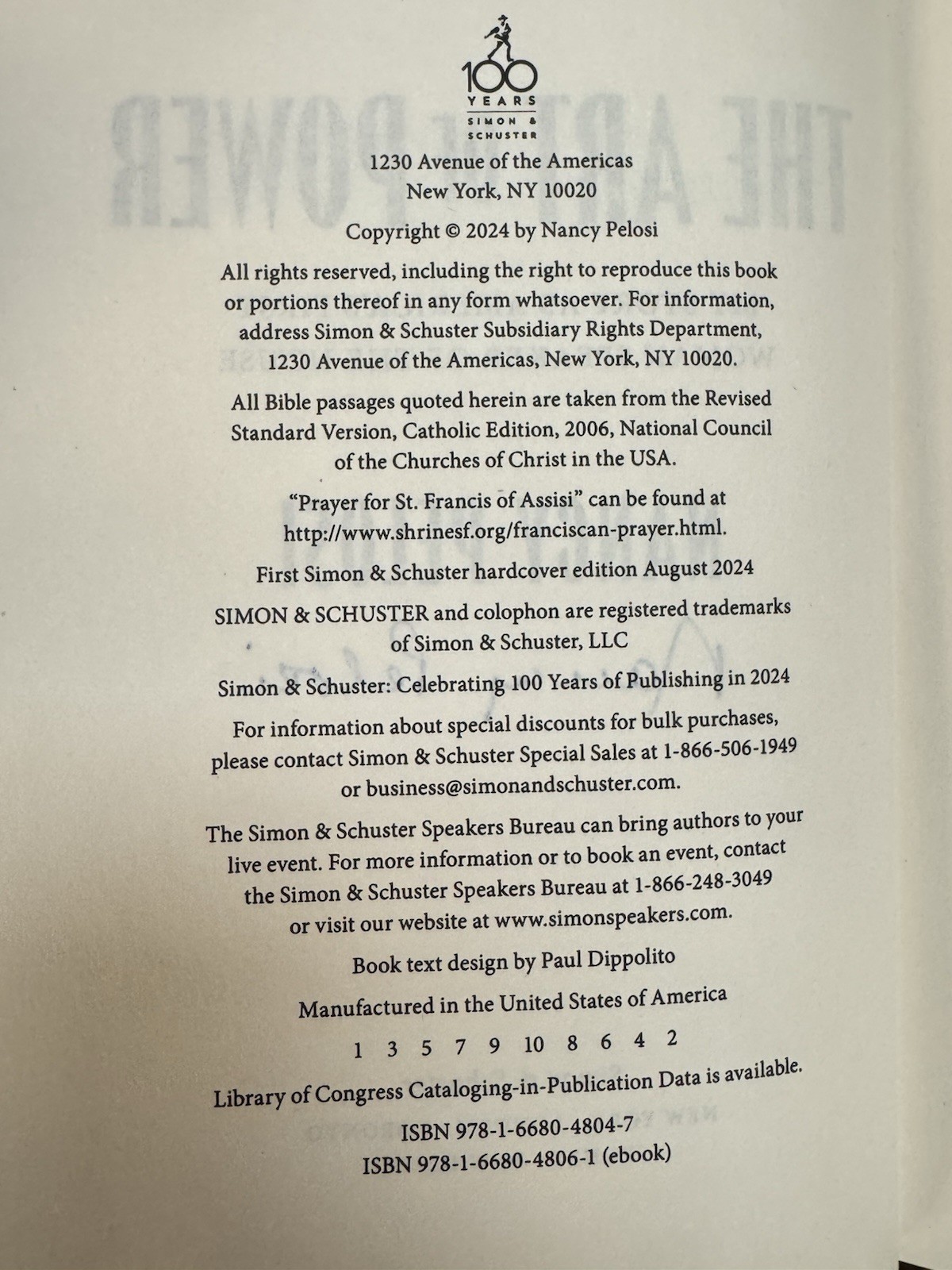 The Art Of Power By Nancy Pelosi SIGNED First Edition w/ DJ