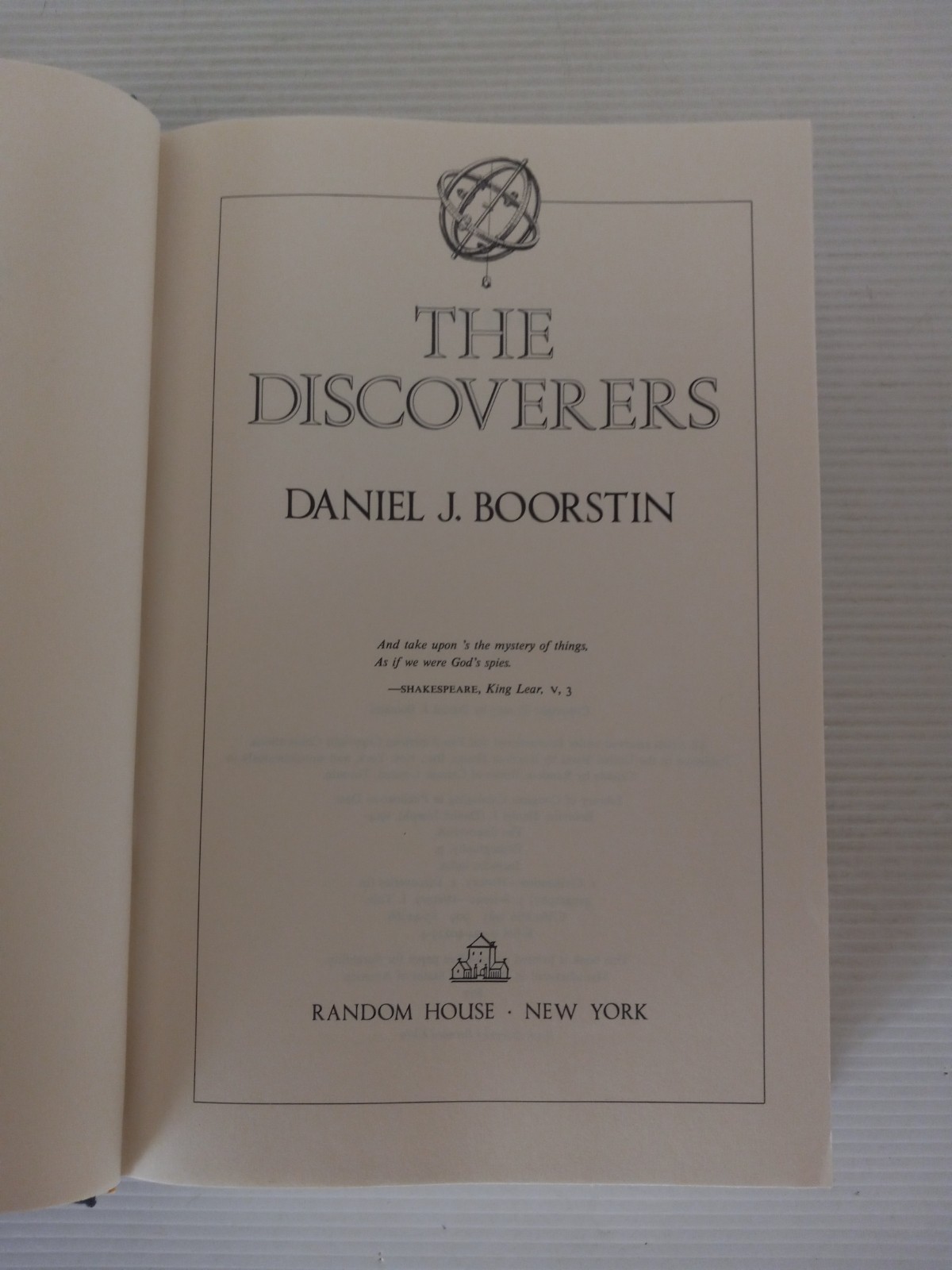 The Discoverers by Daniel J. Boorstin HC First Edition 1983