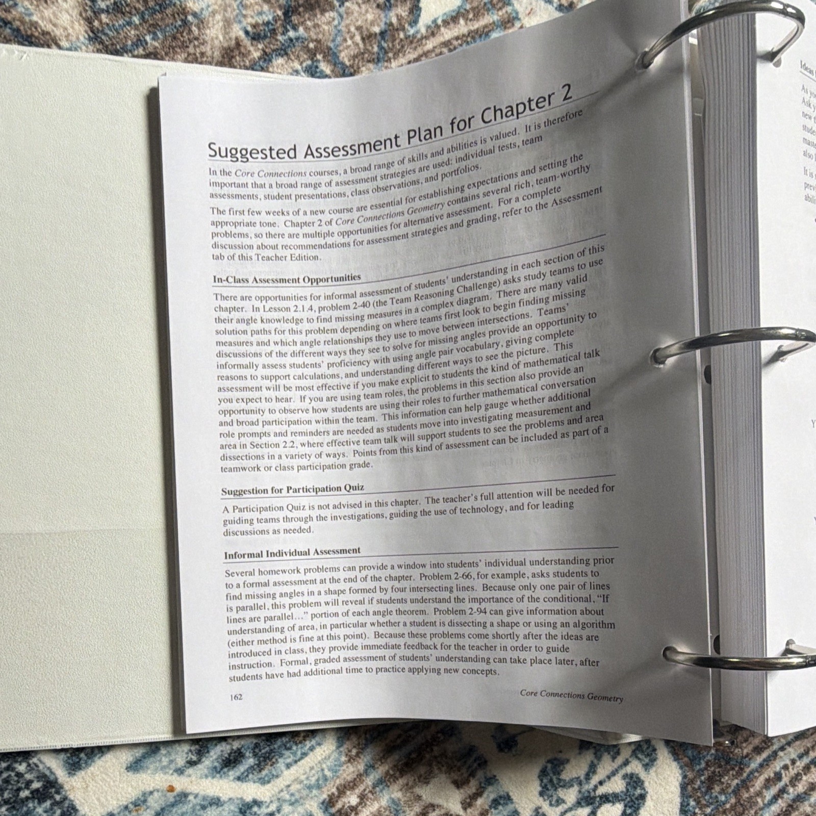CPM Core Connections Geometry Teacher Edition Vol 1 & 2 Ring Binder, HS